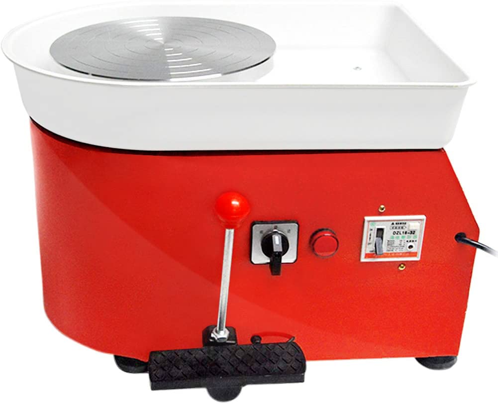 UCATQ 350W Electric Pottery Wheel with Foot Pedal - 25CM Ceramic Forming Machine for DIY Clay Art, Pottery Making & Craft Projects - Perfect for Beginners, Artists & Classroom Use (Orange)