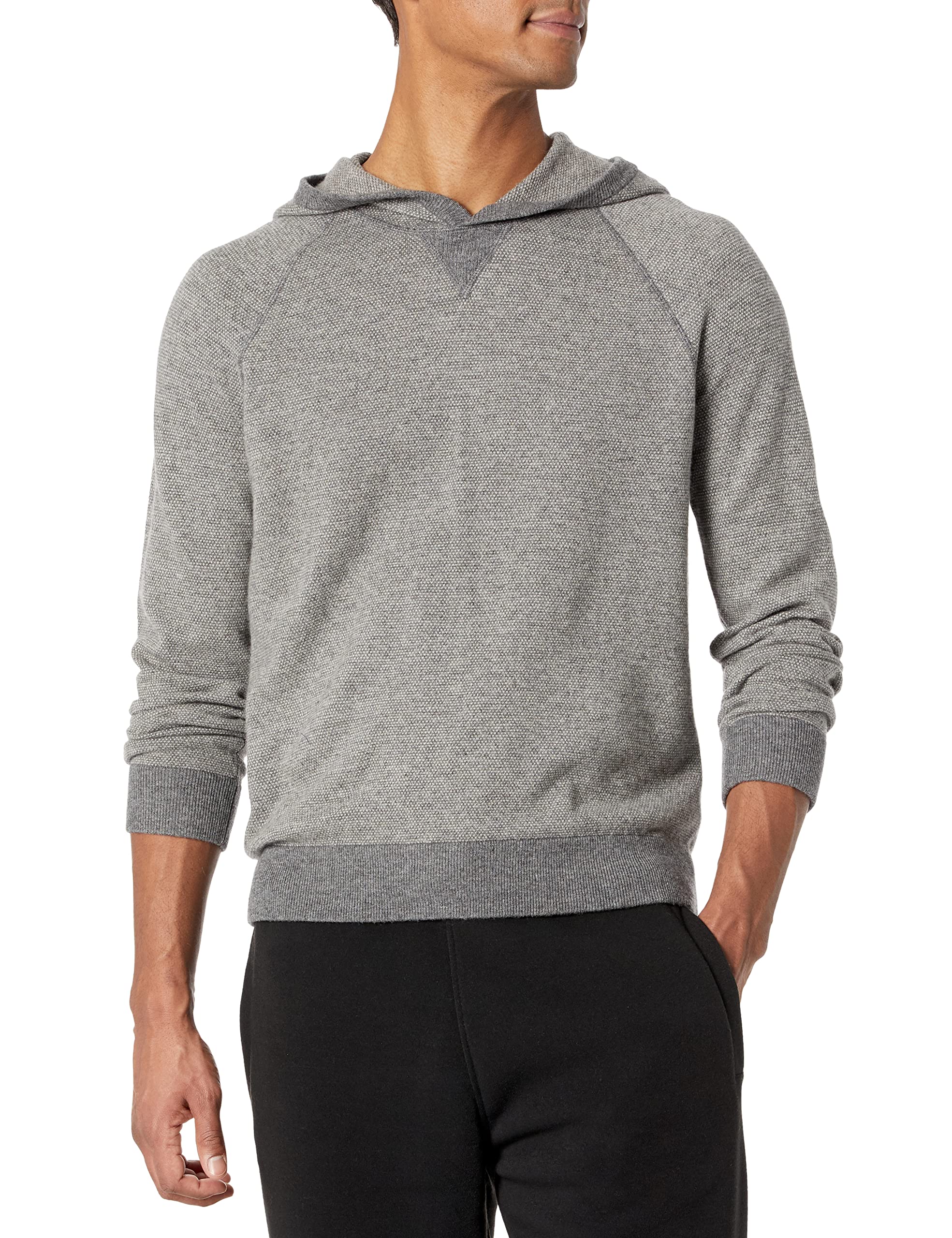 Vince Men's Birdseye Raglan Popover Hoodie - Soft Cotton Blend Pullover Sweatshirt for Casual Wear & Outdoor Activities
