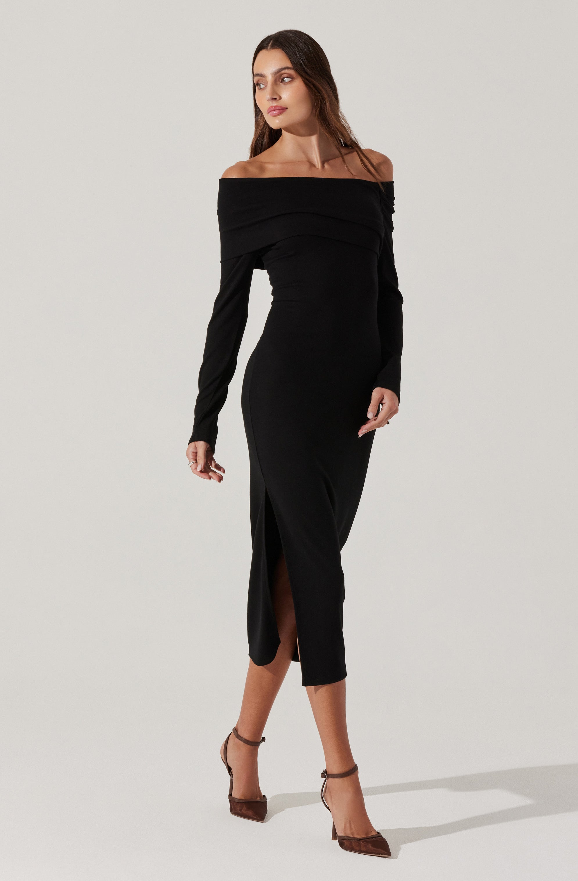 Jada Off Shoulder Midi Dress - Floral Print Summer Dress for Women, Elegant Party & Wedding Guest Dress, Perfect for Beach Vacations & Date Nights