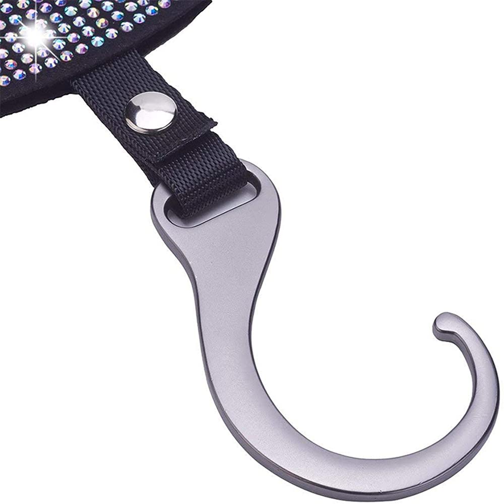 2 Pack Stylish Bling Car Headrest Hooks - Premium Silver Purse Hangers for Women | Perfect for Hanging Handbags, Totes & Shopping Bags While Driving
