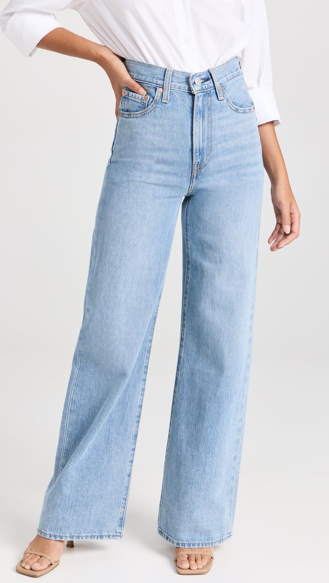 Levi's Women's Ribcage Wide Leg Jeans - High Waist Stretch Denim Pants for Casual & Chic Outfits | Perfect for Work, Date Night & Everyday Wear