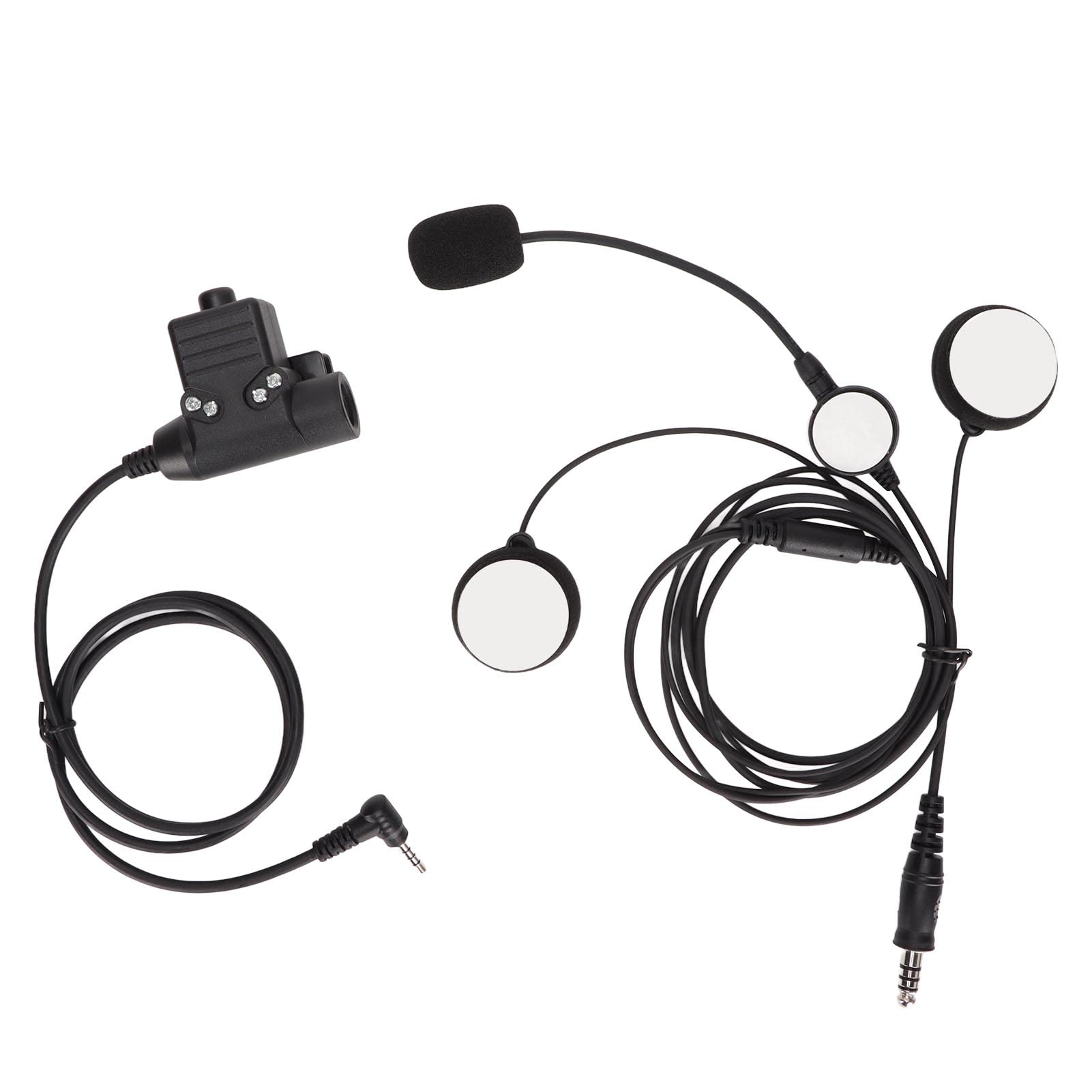 Motorcycle Helmet Headset with U94 PTT - Dual Earpiece Noise Cancelling Headphones for Clear Audio & Comfort - Compatible with Yaesu VX-3R - Perfect for Off-Road Riding, Police Communication & Adventure Sports