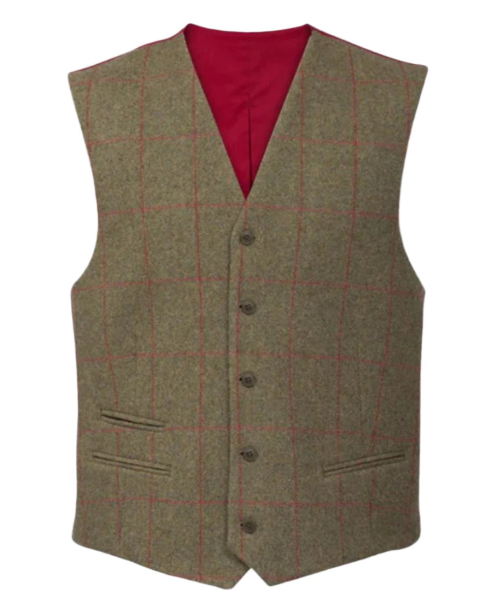 Alan Paine Men's Combrook Tweed Lined Back Waistcoat - Classic British Style Vest for Formal Wear & Office Outfits