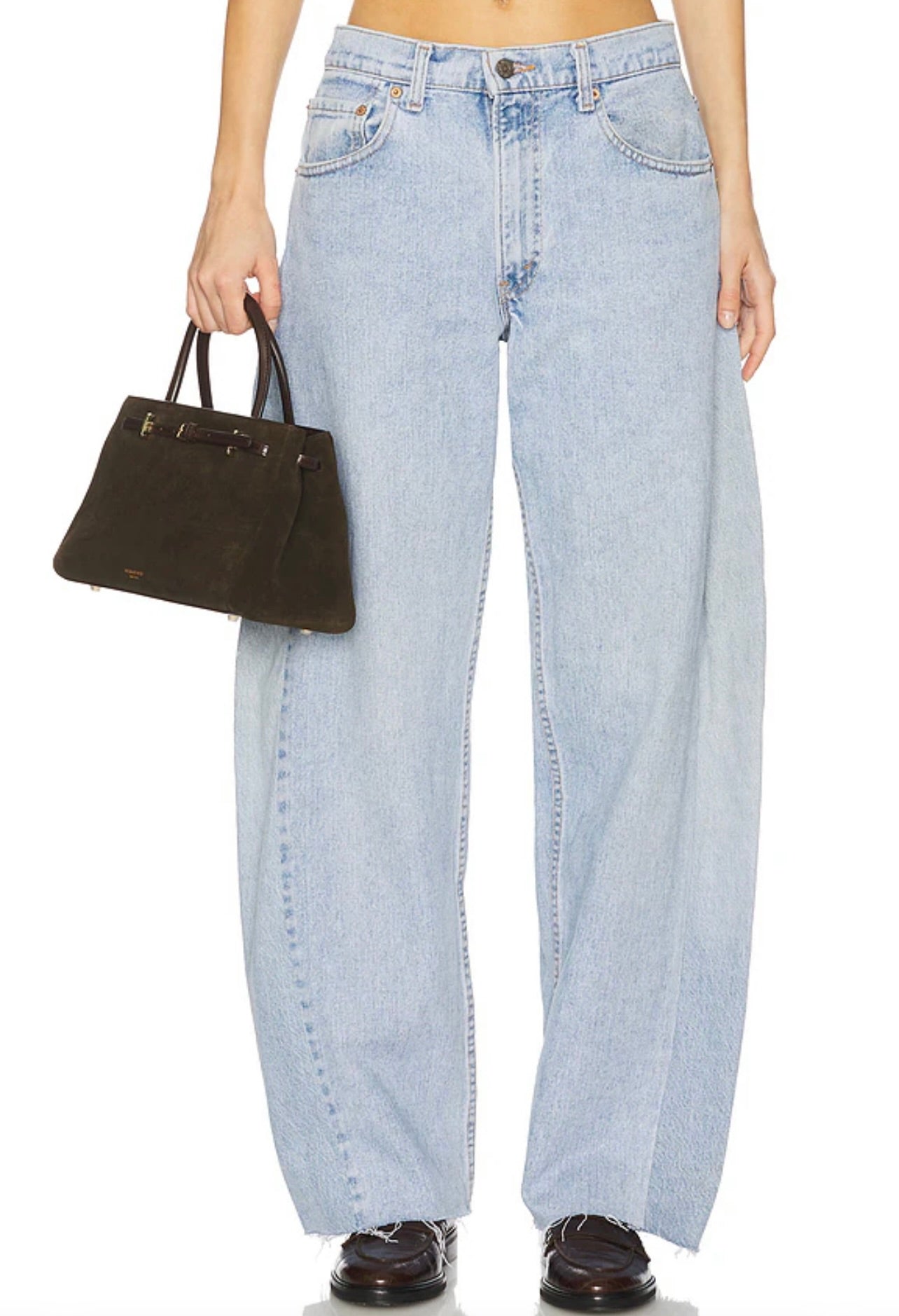 Aligrace Distressed Barrel Jeans with Custom Undone Hem - Trendy High Waist Denim Pants for Women | Perfect for Casual Outfits, Street Style & Vintage Looks