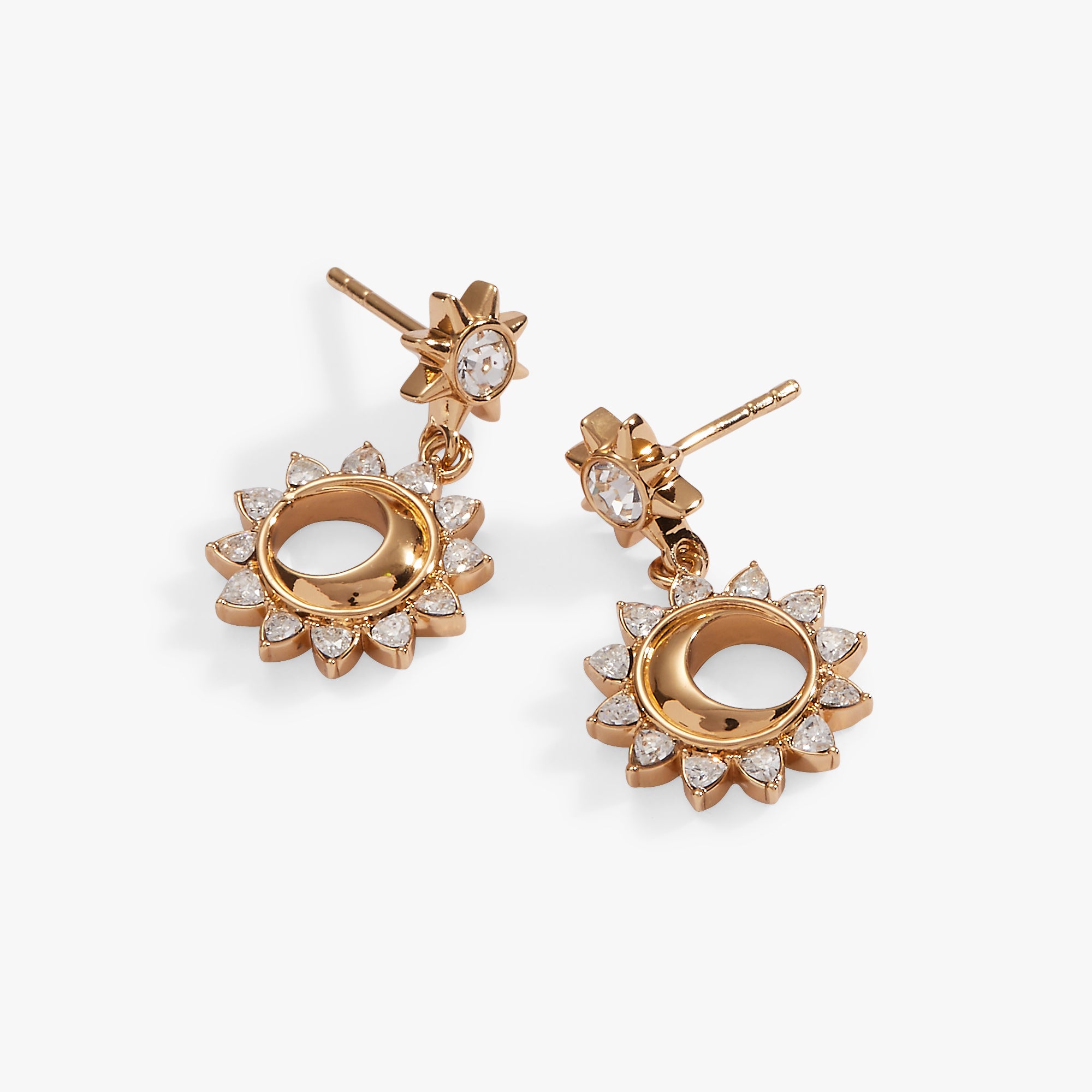 Crystal Celestial Drop Earrings for Women - Elegant Star & Moon Dangle Earrings - Perfect for Evening Parties, Weddings & Special Occasions