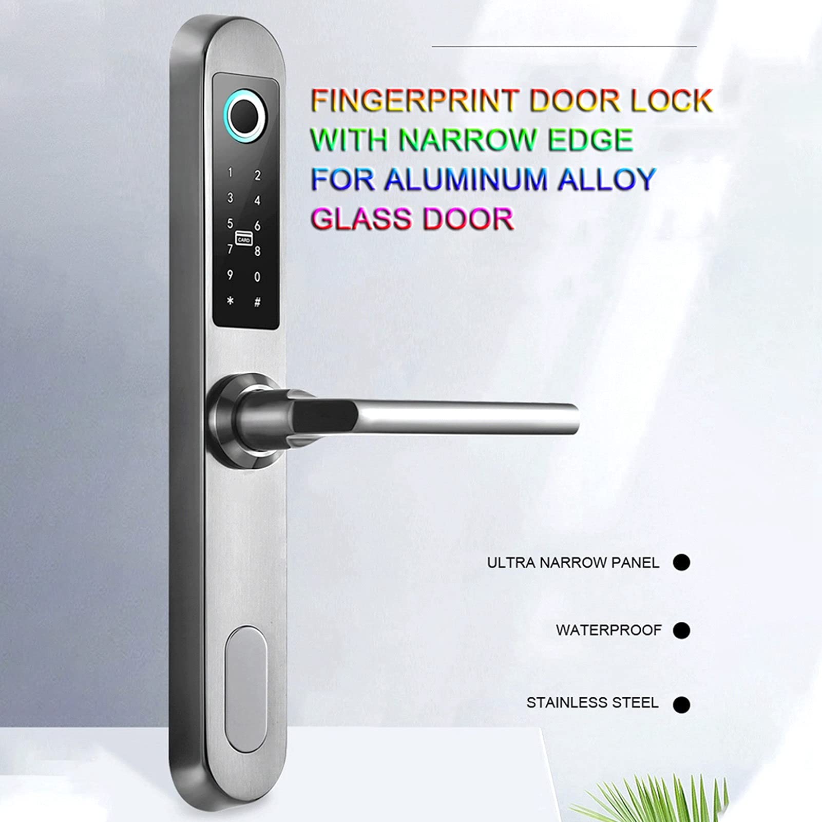 Smart Fingerprint Door Lock with Keypad & Deadbolt - Keyless Entry with Password, Card & Handle for Home, Apartment, Office (Silver) | Secure & Convenient for Schools, Villas & Businesses