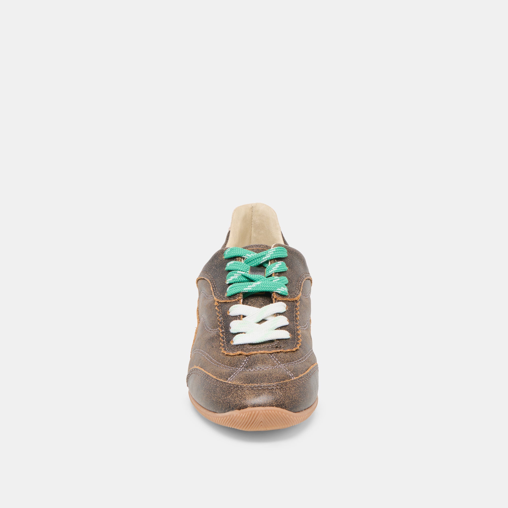 LAINI Distressed Brown Leather Sneakers for Women - Comfortable Casual Walking Shoes for Everyday Wear, Work & Travel