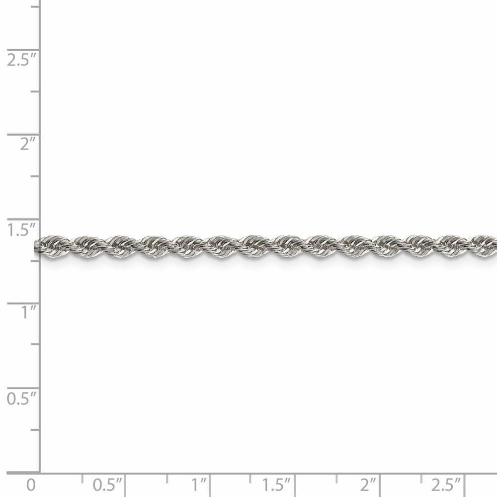 3mm Sterling Silver Rope Chain Necklace - Elegant for Daily Wear