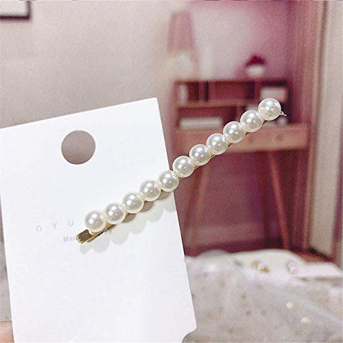 DYH&PW Fashion Handmade Gold Pearl Hair Clip - Snap Barrette Hairpin for Women & Girls - Elegant Hair Styling Accessories for Parties, Weddings & Daily Wear