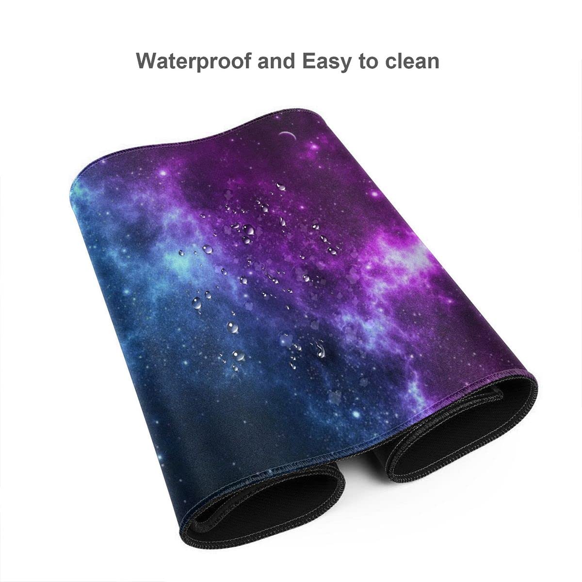 Blue Galaxy Gaming Mouse Pad - Large Non-Slip Rubber Base with Stitched Edges, Waterproof Desk Protector for Office, Home & PC Gamers | Perfect for Computer Work, Gaming Setups & Home Office Desks