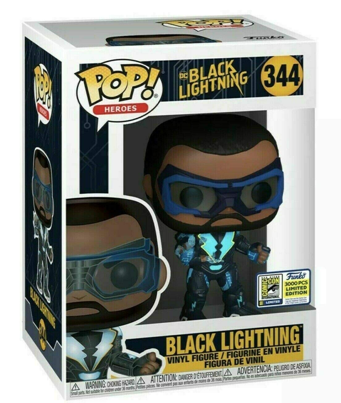 Funko Pop! DC Heroes #344 Black Lightning SDCC 2020 Exclusive Limited Edition (3000 Pieces) - Collectible Vinyl Figure for DC Comics Fans & Pop Culture Enthusiasts