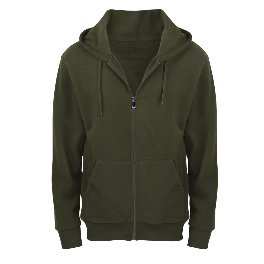 Men's Lightweight Fleece Hoodie with Full Zip - Long Sleeve Spring Active Jacket for Running, Hiking & Outdoor Sports