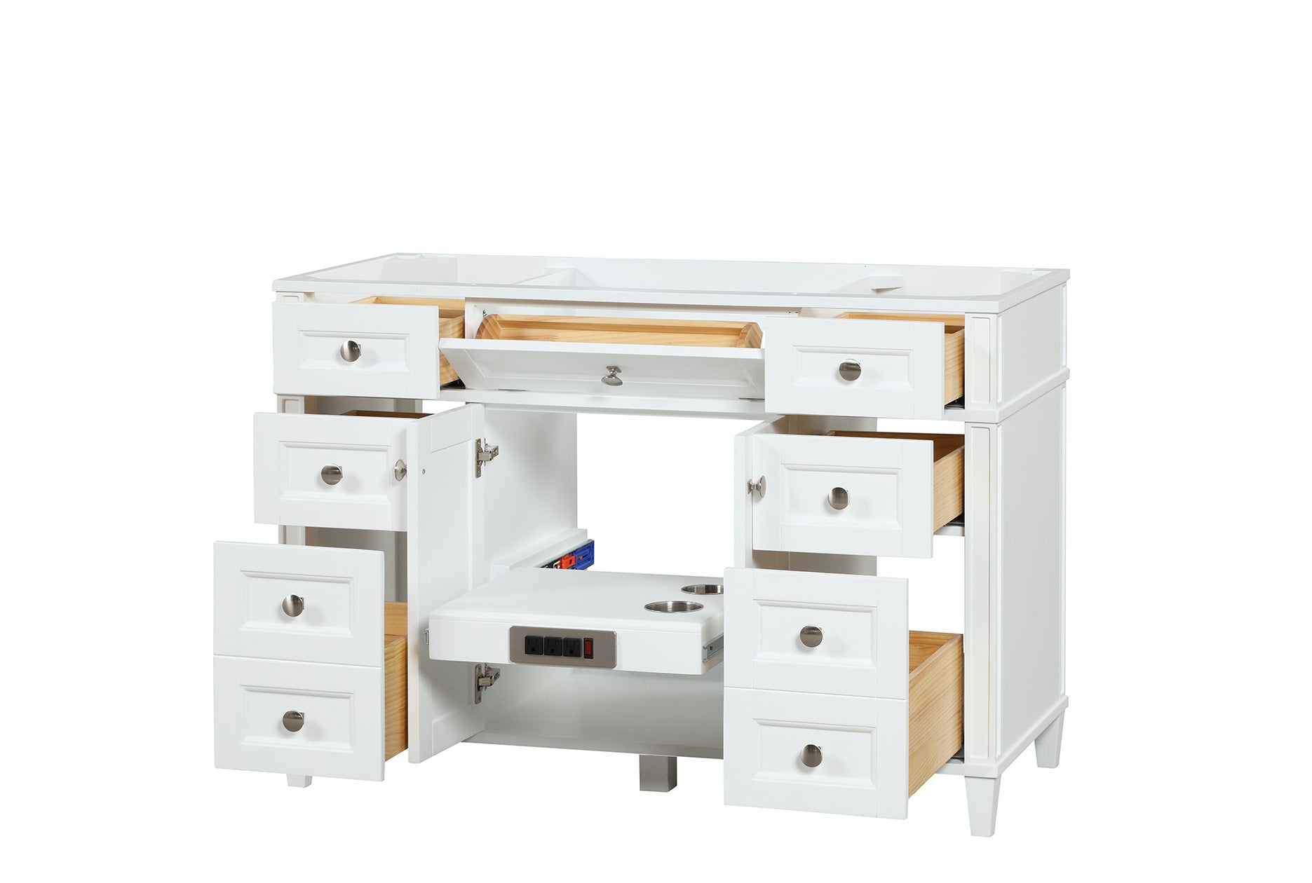 Kensington 47.5 Inch All Wood Bathroom Vanity in Bright White - Cabinet Only | Perfect for Modern Bathroom Remodeling & Home Renovation