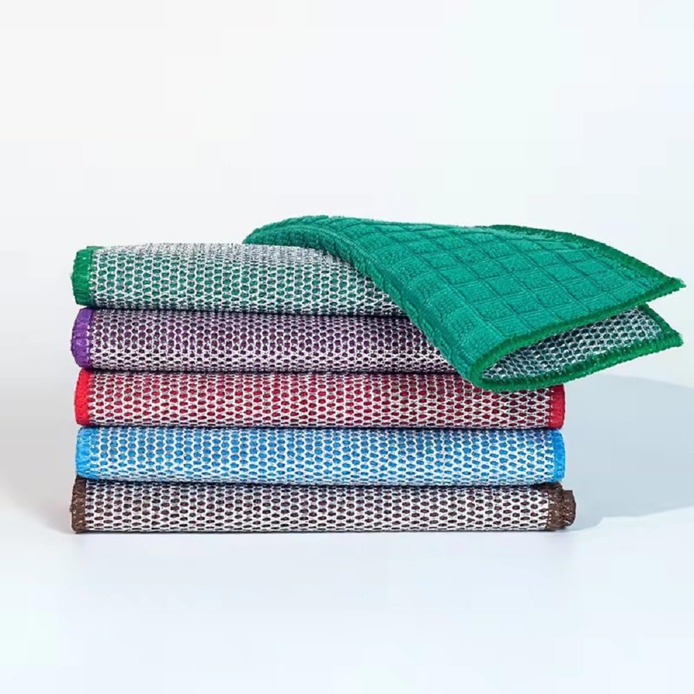 GOYKA 2-Pack Multipurpose Microfiber Dish Cloths - Double-Sided Non-Scratch Kitchen Cleaning Rags for Stainless Steel, Dishes & Countertops - Dishwasher Safe - Perfect for Washing Dishes, Cleaning Appliances & Polishing Surfaces
