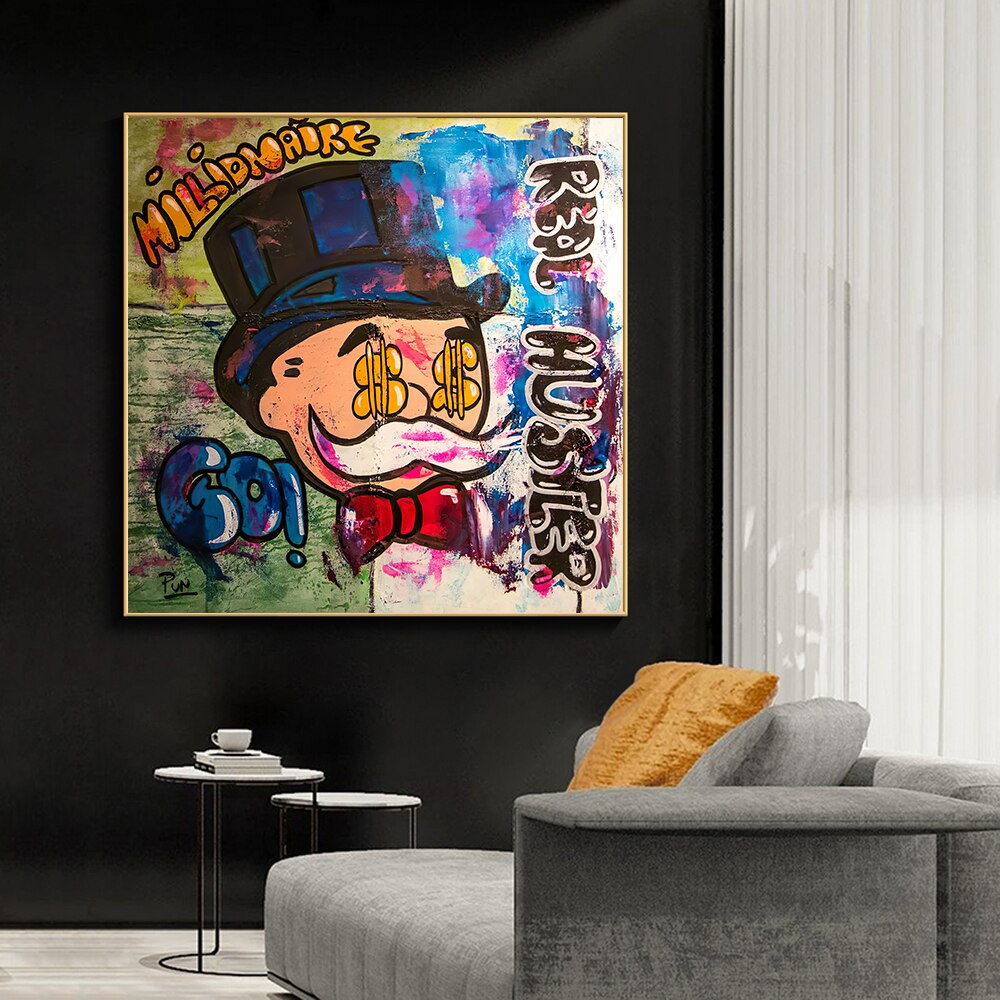 Alec Monopoly Millionaire Hustler Art Print - Vintage Monopoly Man Wall Poster for Home & Office Decor | Perfect for Game Rooms, Man Caves & Collector Displays