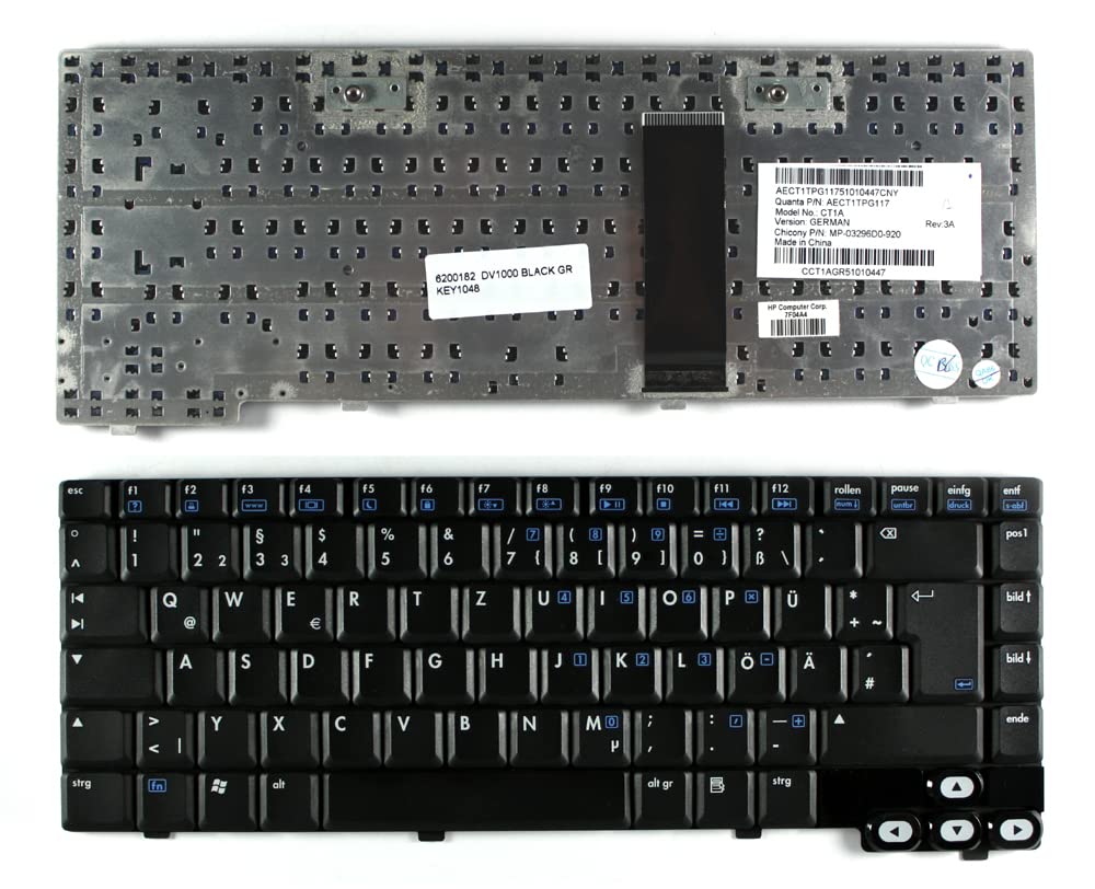 German Layout Black Replacement Laptop Keyboard for HP Pavilion DV1315CL - Perfect for Typing, Coding & Office Work