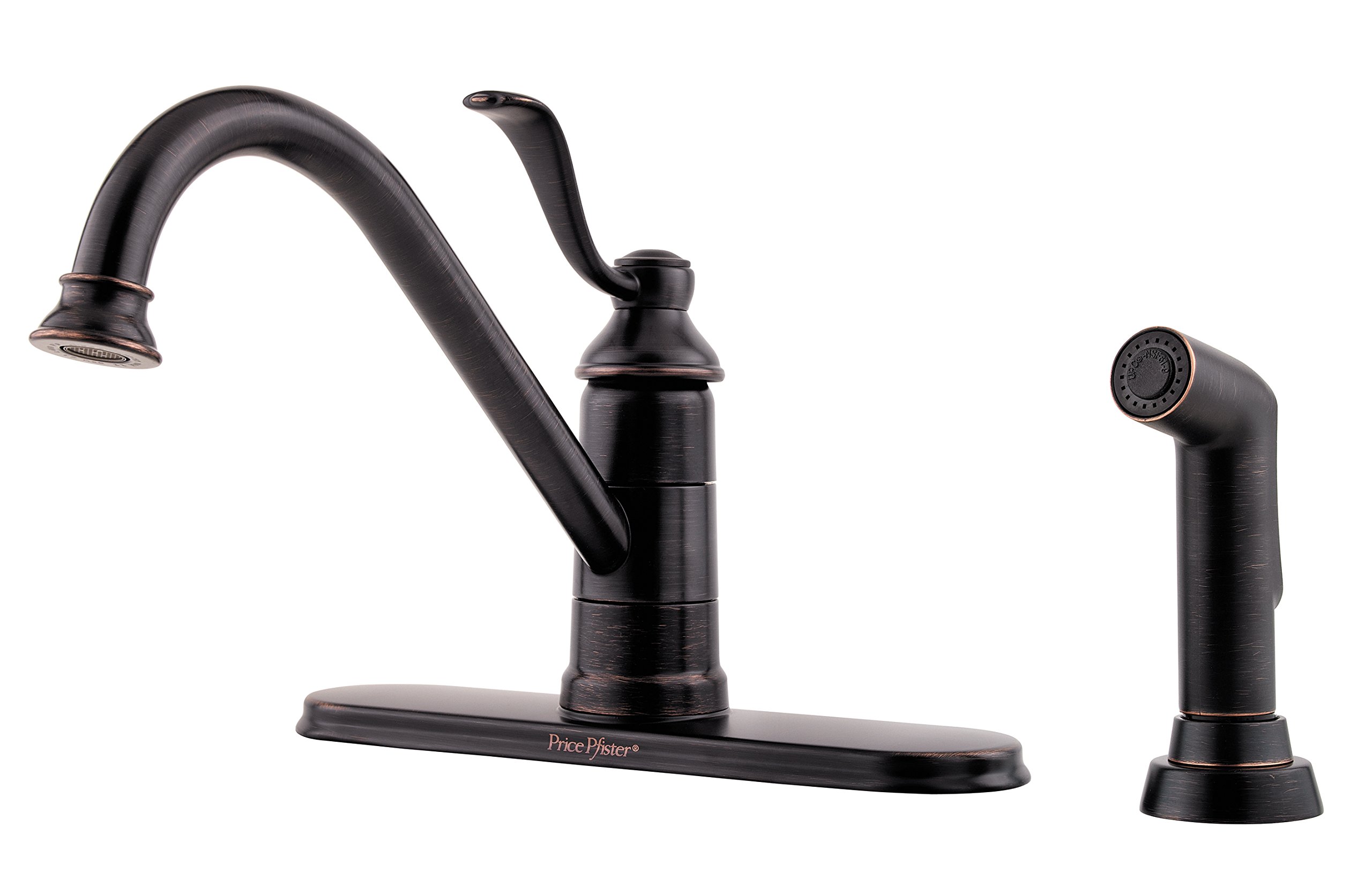 Pfister LG34-P0 Tuscan Bronze Kitchen Faucet with Pull-Down Sprayer - Modern Single Handle Design for Easy Installation - Perfect for Farmhouse, RV, and Residential Kitchen Sinks