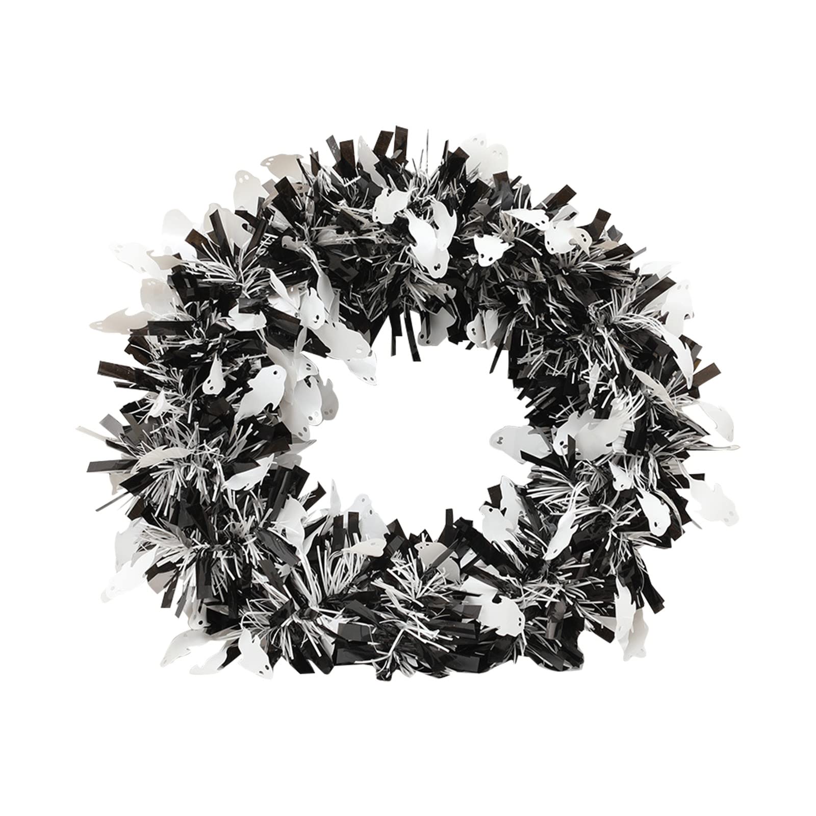 Halloween Wreath for Office Door - Spooky Bat & Skeleton Decor with Wool Strips & Colorful Ribbons - Perfect for Halloween Party Decorations & Home Atmosphere Setup