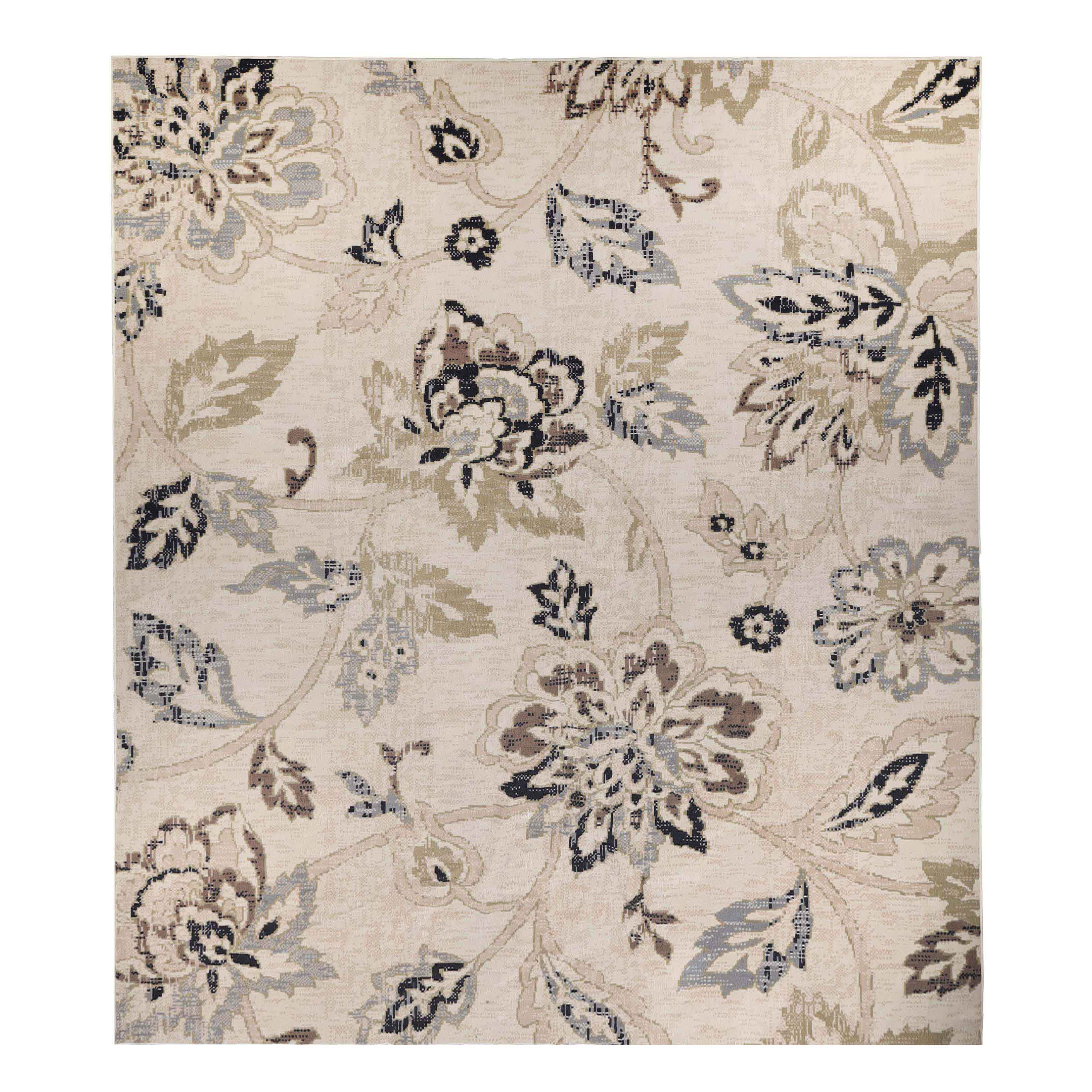 Jacobean Floral Modern Farmhouse Indoor Area Rugs & Runner Rugs - Soft Non-Slip Living Room Bedroom Decor for Cozy Home