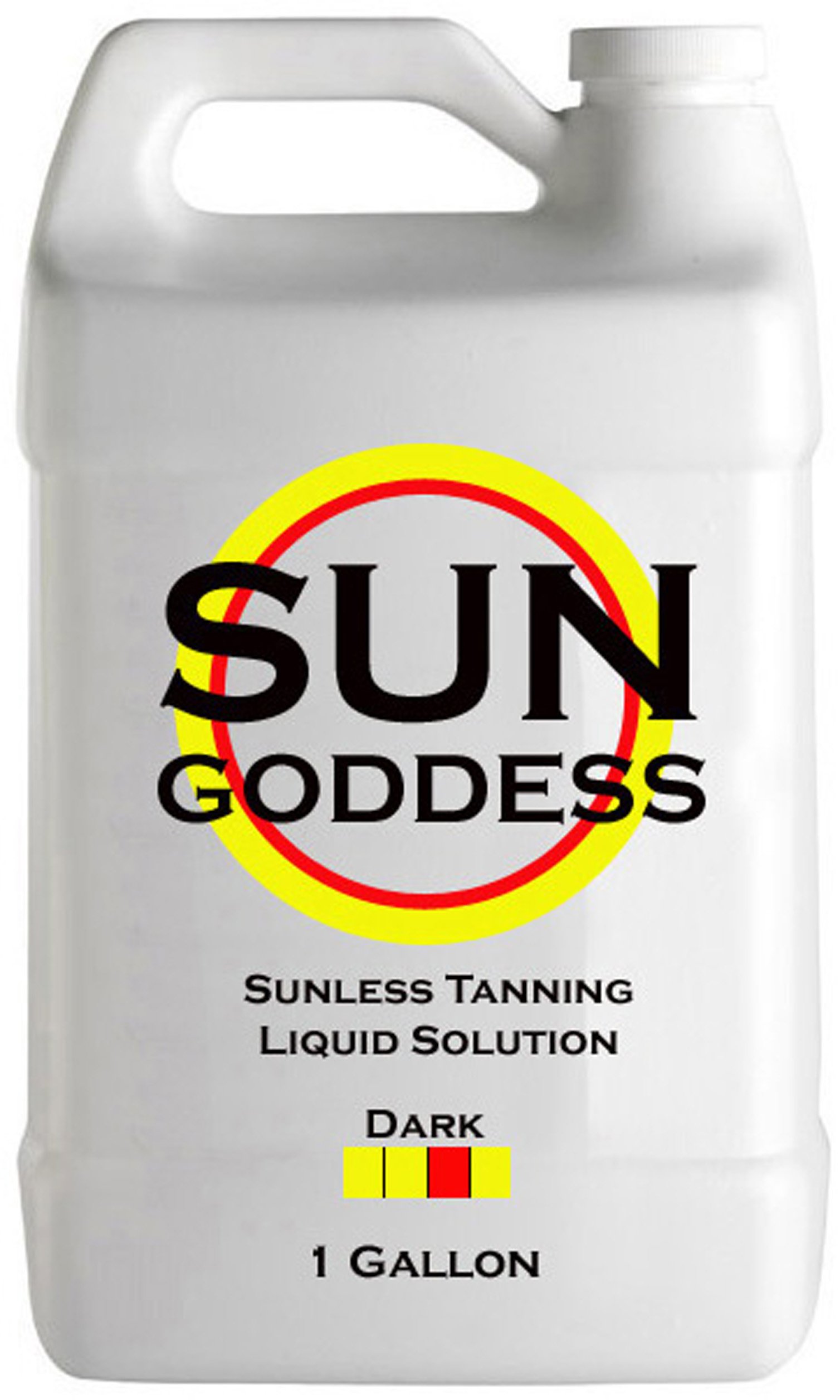**SUN GODDESS Dark Spray Tan Solution - 1 Gallon Sunless Self-Tanning Liquid for Airbrush & HVLP Systems - Includes Applicator Mitt, Gloves & Fake Tanner Mousse Sample - Perfect for Salon, Home Use & Spray Tanning Business**