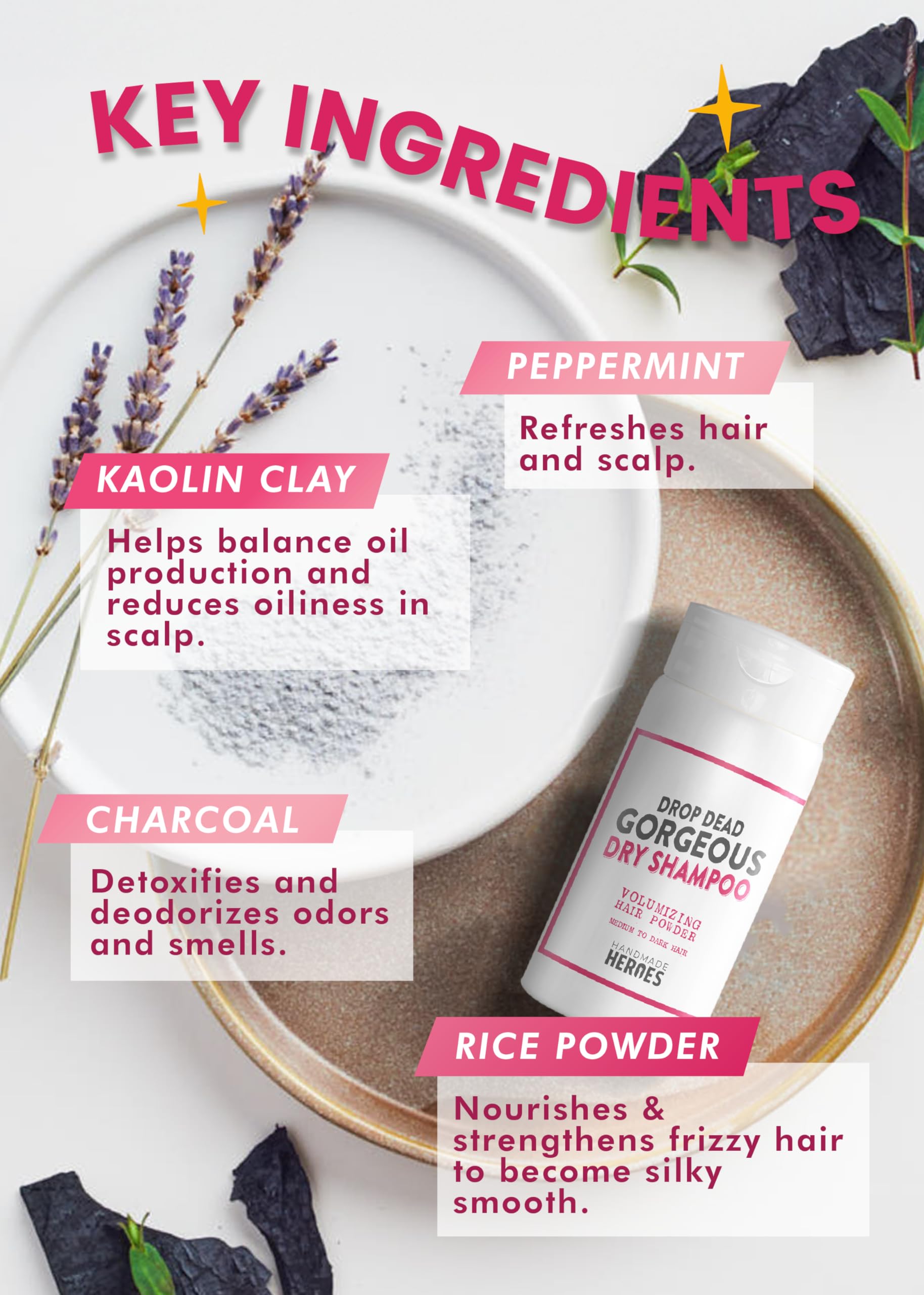 Handmade Heroes Cleansing Balm & Dry Shampoo Set for Brunette Hair - Natural Skincare & Hair Care Combo | Perfect for Travel, Gym & On-The-Go Beauty Routine