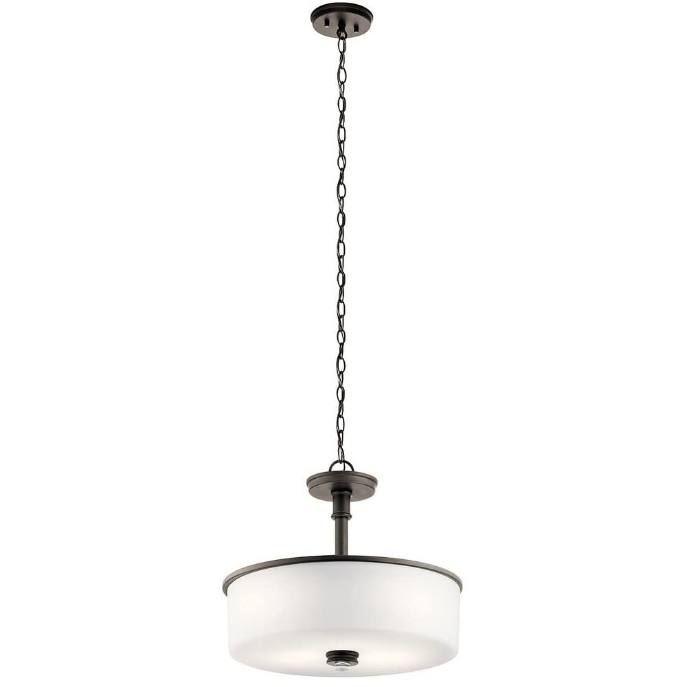 3-Light Contemporary Retro Pendant Light Fixture - Brushed Nickel Finish with Satin Etched White Glass Shade | Perfect for Kitchen Island, Dining Room, and Entryway Lighting