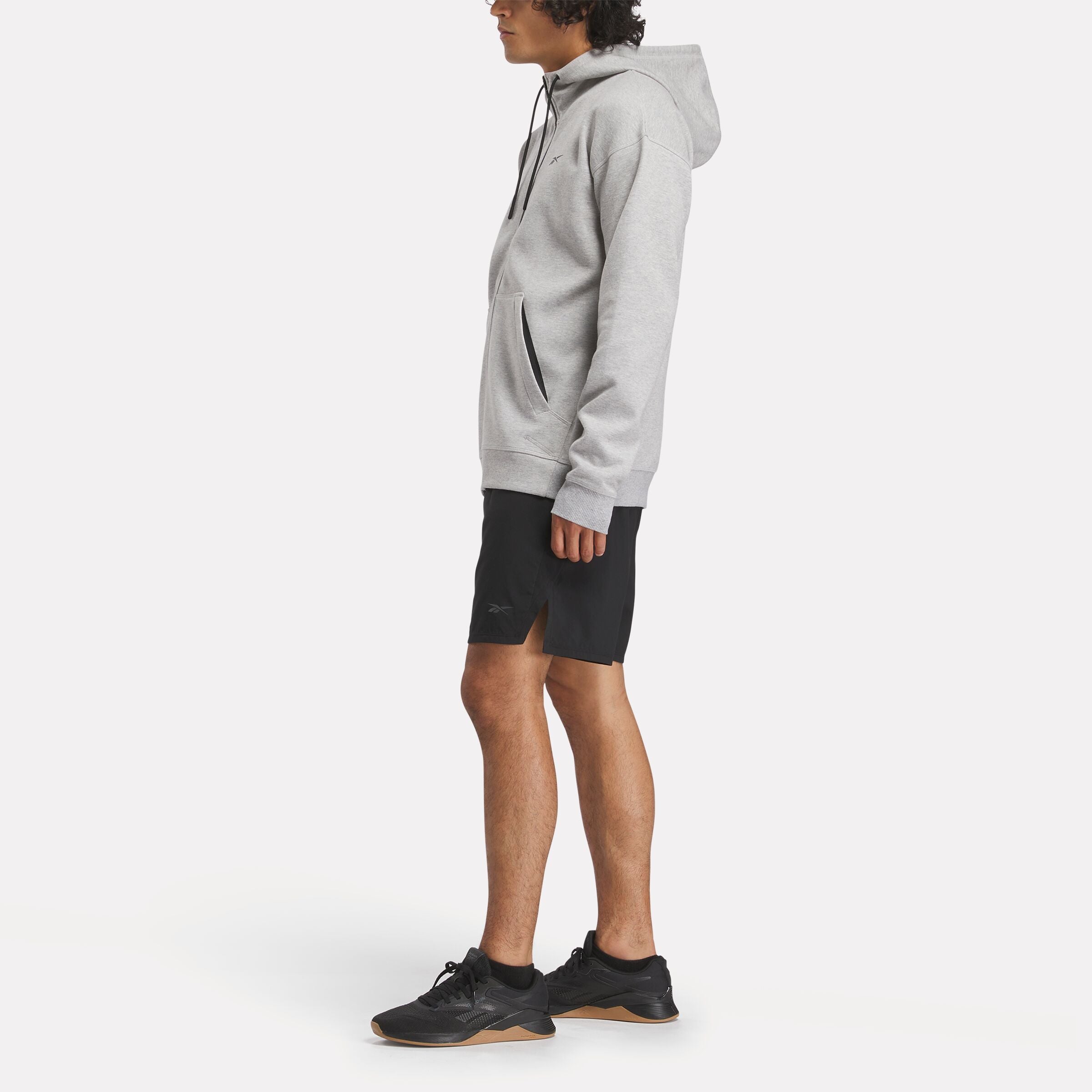 Men's Athletic Full Zip Hoodie - Medium Grey Heather - Lightweight & Breathable for Running, Gym & Outdoor Workouts