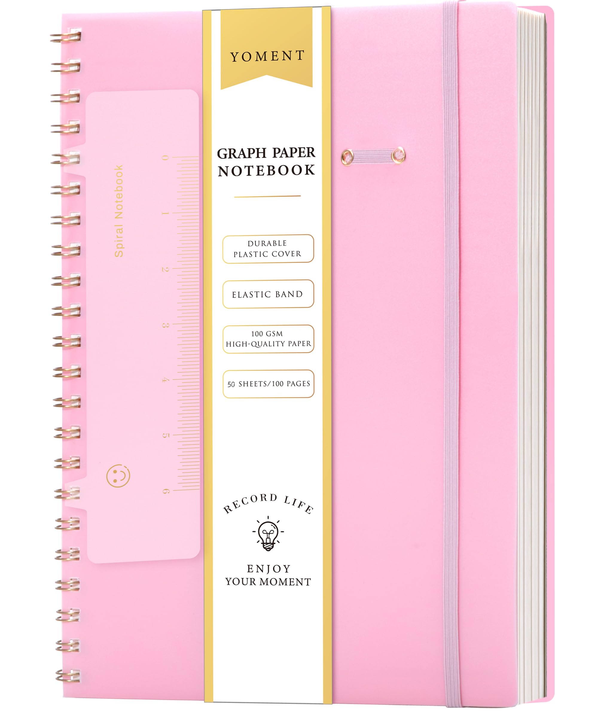 Yoment Spiral Graph Paper Notebook - 8.5