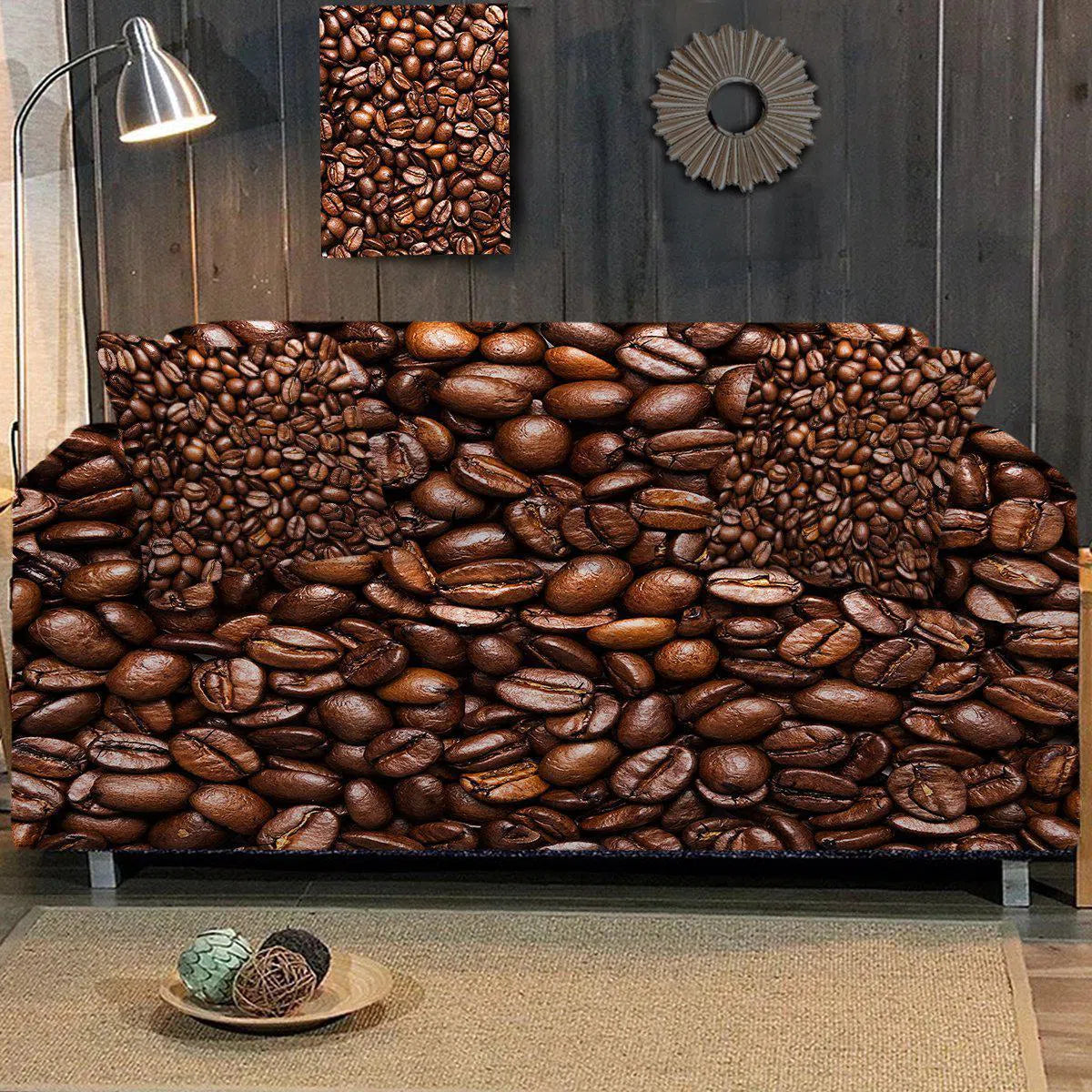 Premium Coffee-Themed Sofa Cover - Soft, Stylish & Washable for Living Room Decor | Perfect for Home, Office & Cozy Spaces