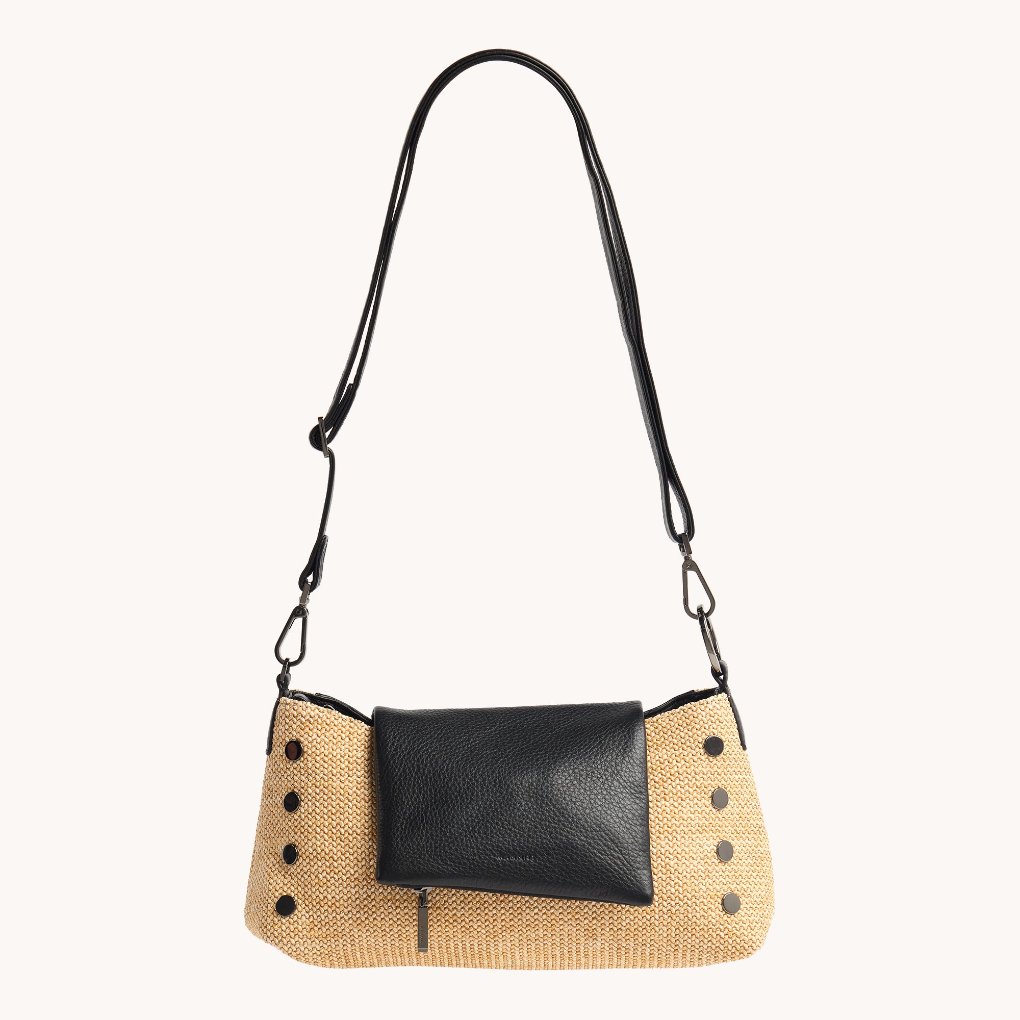 Luxury VIP Satchel Handbag - Chaparral Raffia & Gunmetal Crossbody Purse for Women | Perfect for Work, Travel & Evening Events