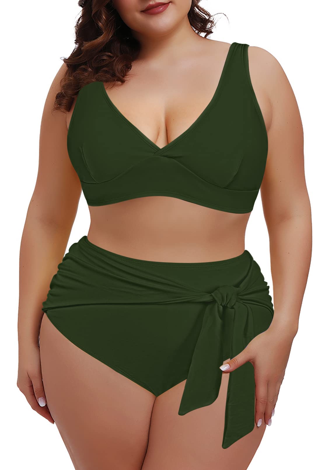 Plus Size High Waisted Bikini Set - Tummy Control Swimwear for Women | Beach & Pool