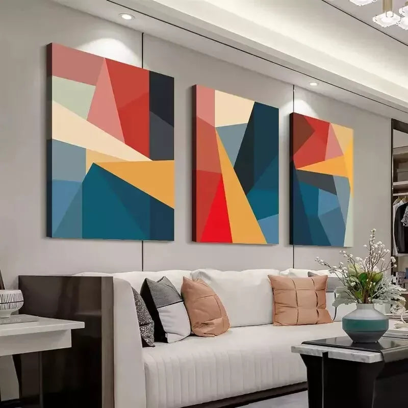 3-Piece Modern Abstract Wall Art Set - Framed Canvas 50x70cm (20x28in) - High Quality Print - 100% Australian Made - Ready to Hang - Perfect for Living Room, Bedroom & Office Decor