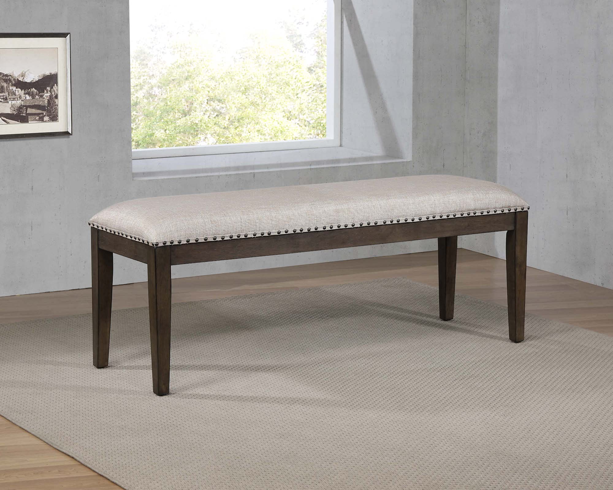 Sunset Trading Cali Bench - Gray Brown Outdoor Patio Bench for Garden, Porch, and Backyard Relaxation