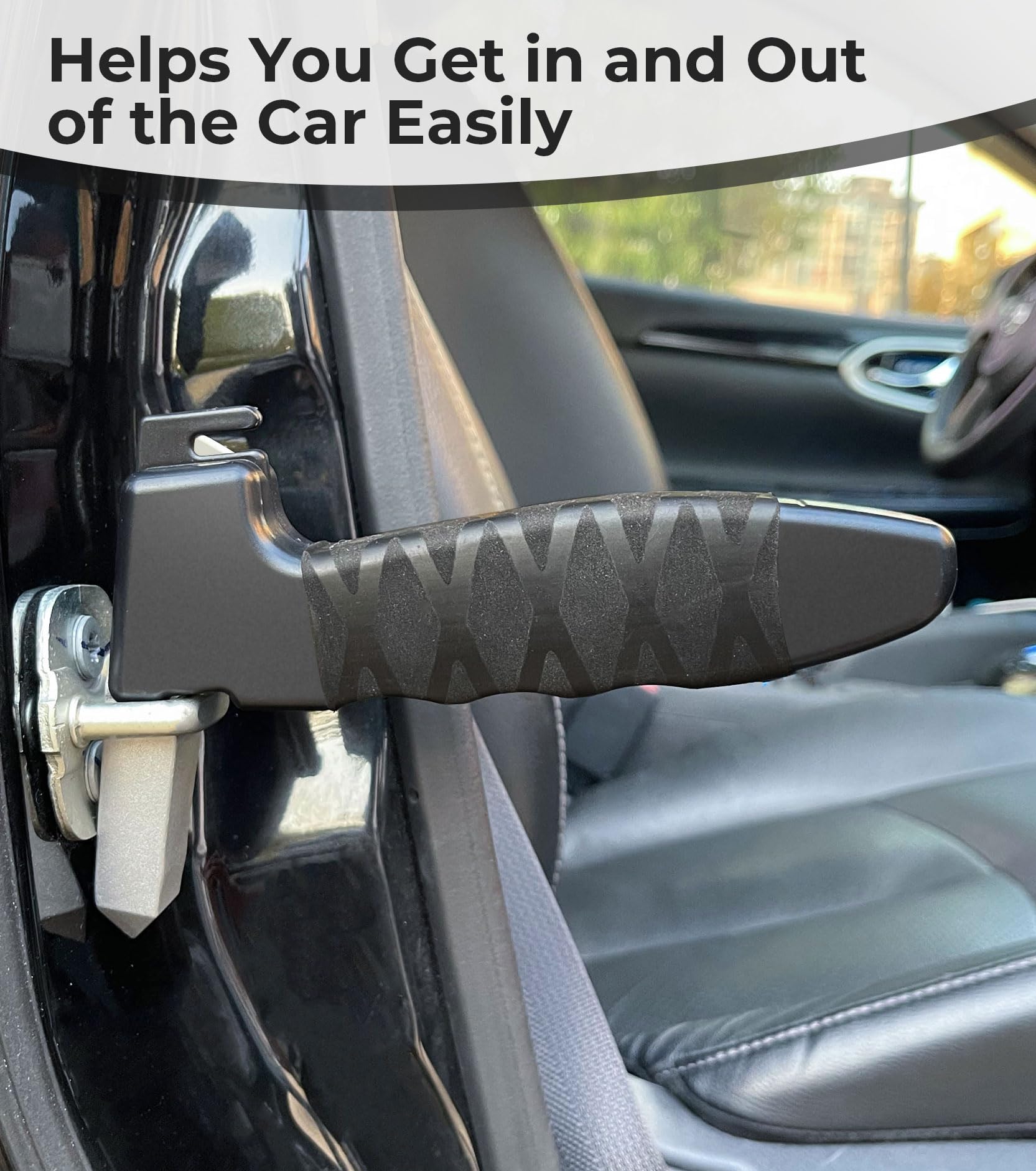 2 Pack Car Handle Assist for Seniors - Portable Vehicle Support Handle & Auto Cane - Ergonomic Car Door Handle Aid for Elderly & Disabled - Easy Exit & Entry Assistance (Black) - Perfect for Daily Commuting & Road Trips
