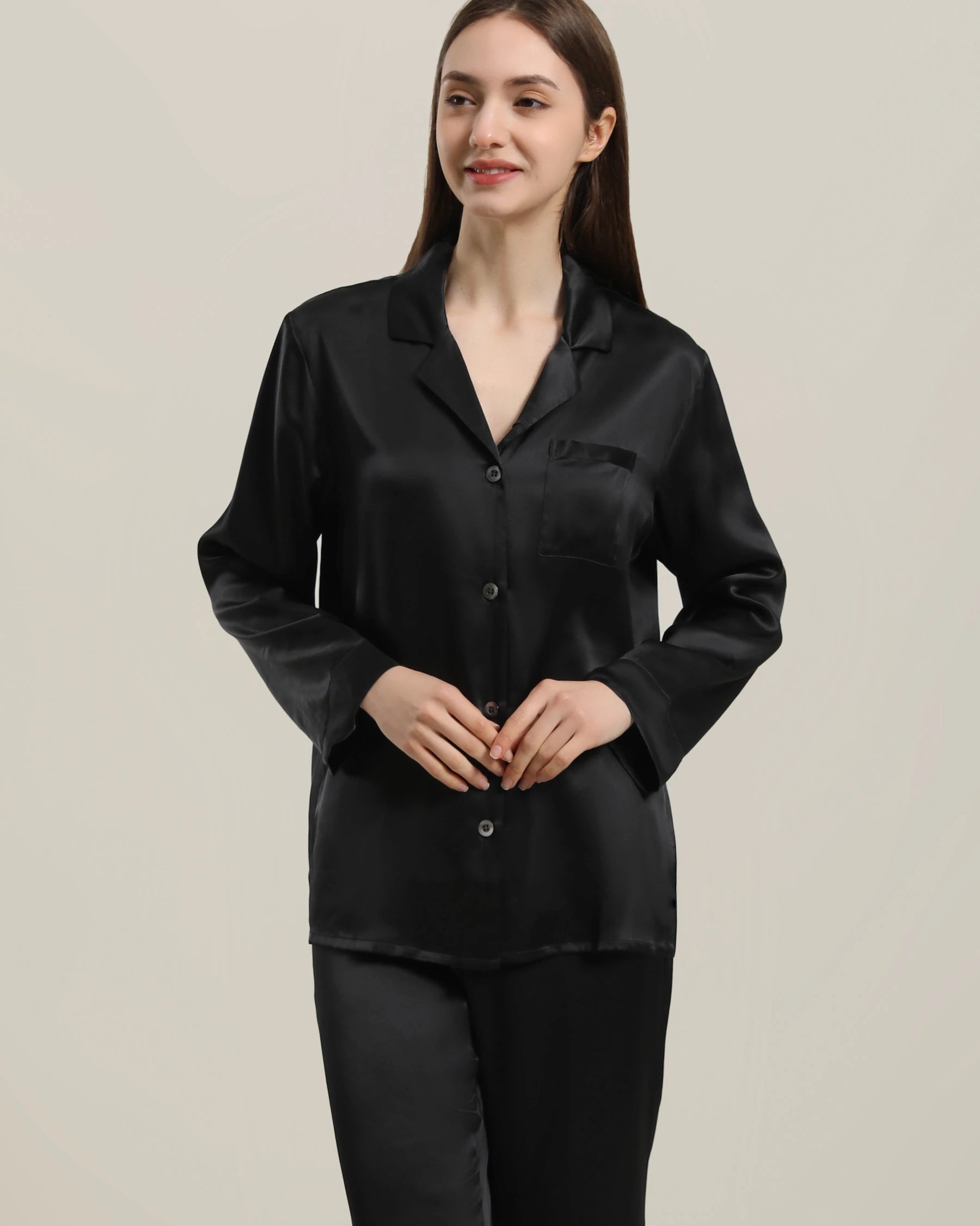 Luxury Women's Silk Pajama Set - Soft 100% Mulberry Silk Two-Piece Sleepwear for Women, Perfect for Relaxing at Home, Spa Days & Romantic Getaways