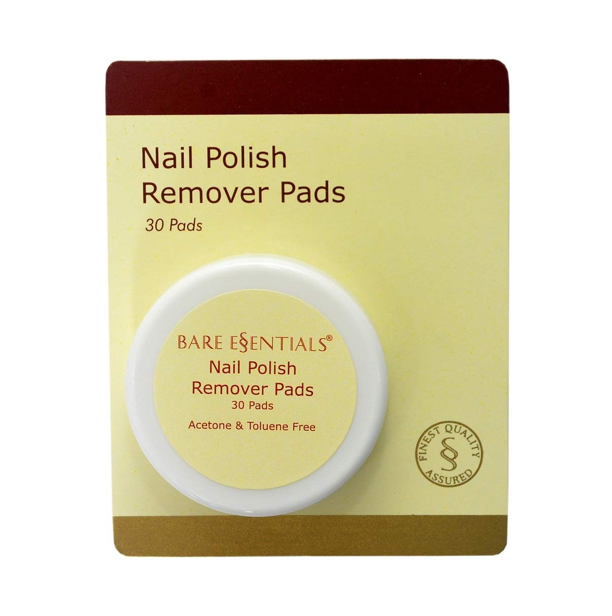 Bare Essentials Nail Polish Remover Pads - Gentle & Effective Acetone-Free Nail Polish Wipes for At-Home Manicures & Salon Use