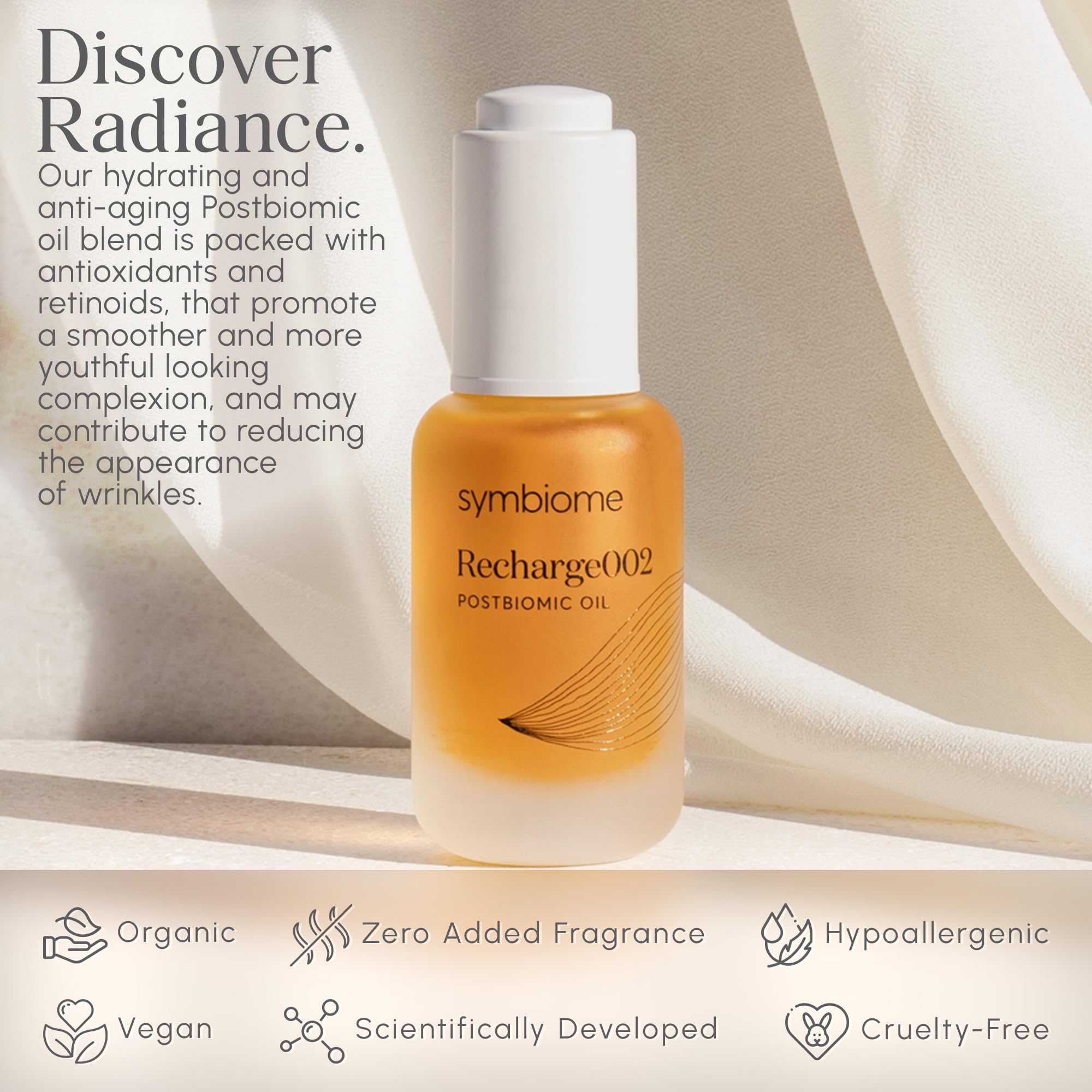 Revitalizing Face Oil - Postbiotic Hydrating Facial Oil for Women | Vegan, Organic Moisturizer (30mL) | Perfect for Dry Skin, Night Routine & Glowing Complexion