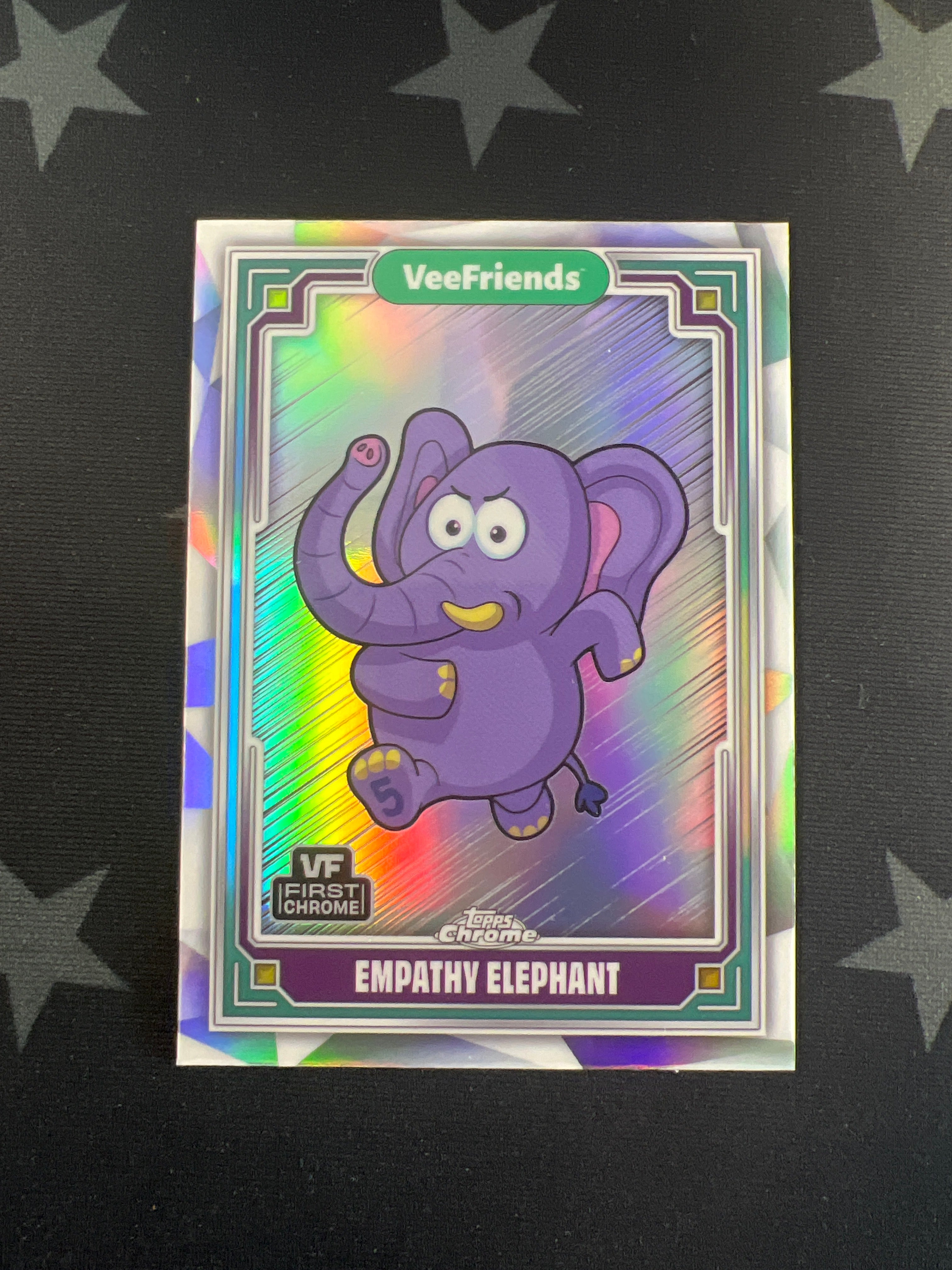 2025 Topps Chrome VeeFriends Empathy Elephant #9 Refractor Trading Card - Rare Collectible for Sports & Trading Card Enthusiasts - Perfect for Display, Collection, and Investment