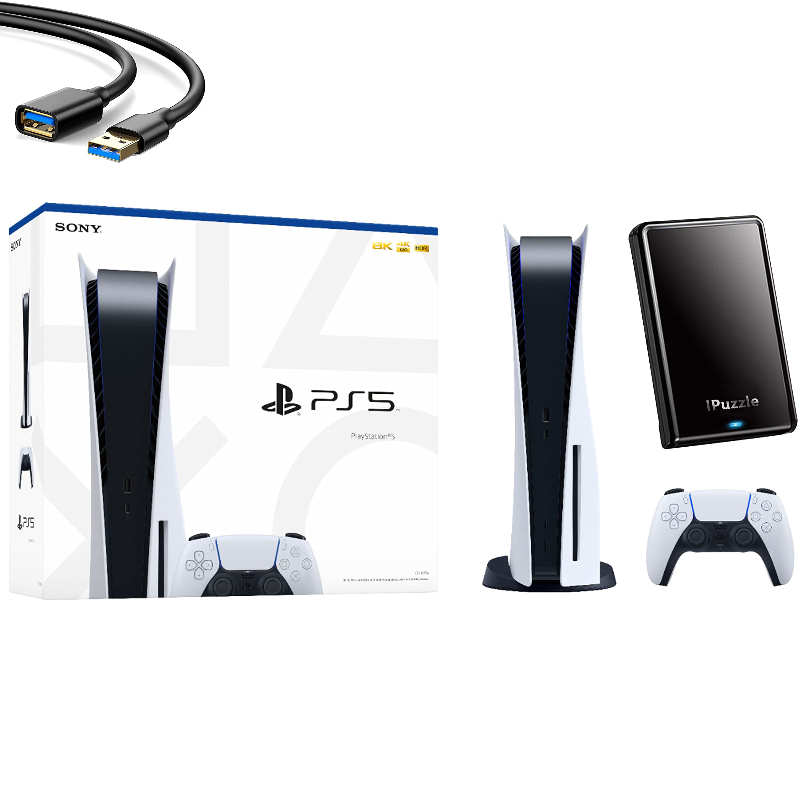 Sony PS5 PlayStation 5 Console Disc Version - Wireless Controller, 8-Core AMD Ryzen Zen CPU, 16GB GDDR6 RAM, 825GB SSD - Ultimate 4K Gaming Experience for Home Entertainment & Next-Gen VR Gaming