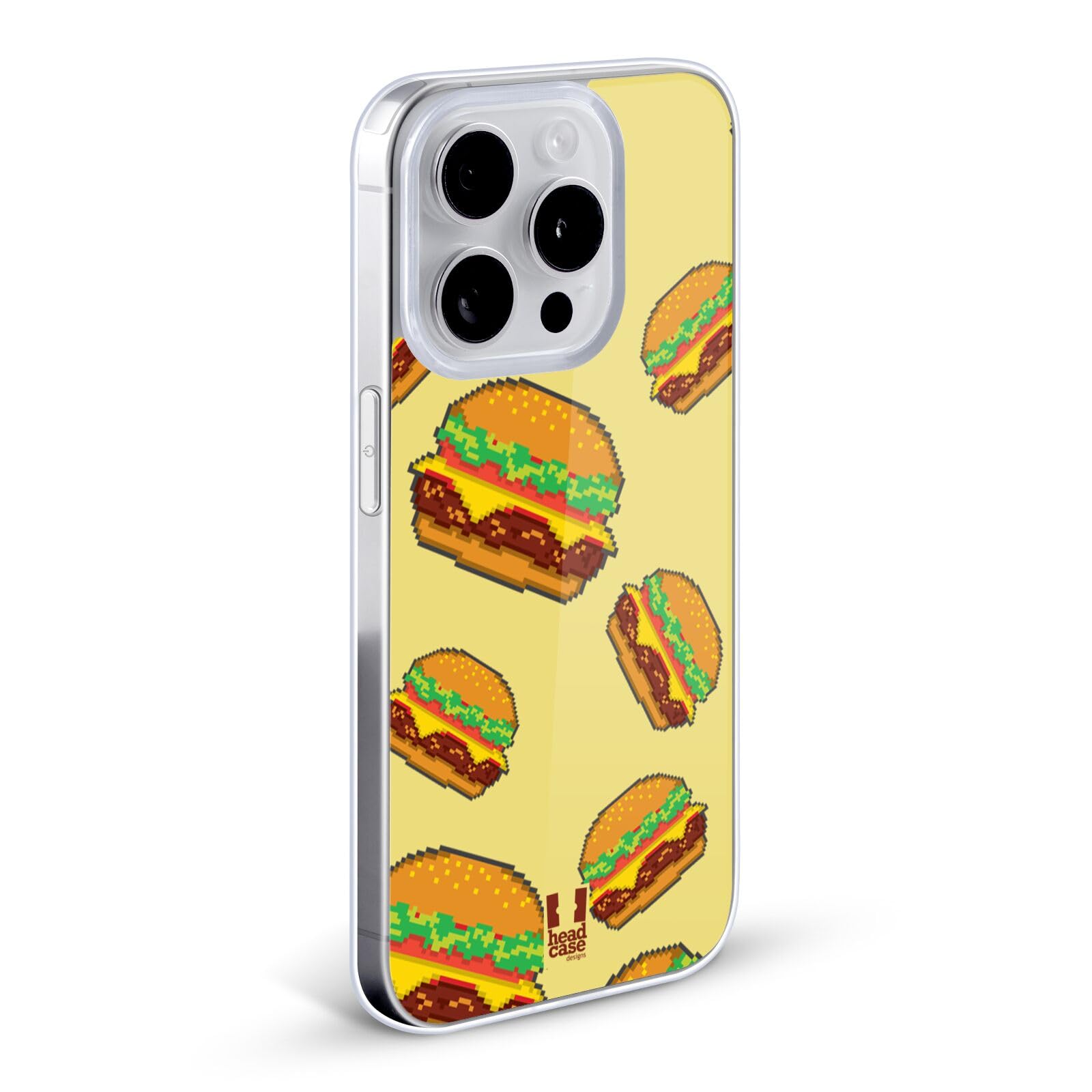 Burger Pixel Food Soft Gel Case Compatible with Apple iPhone 7/8/SE (2020 & 2022) - Cute Protective Phone Cover for Daily Use, Work & School
