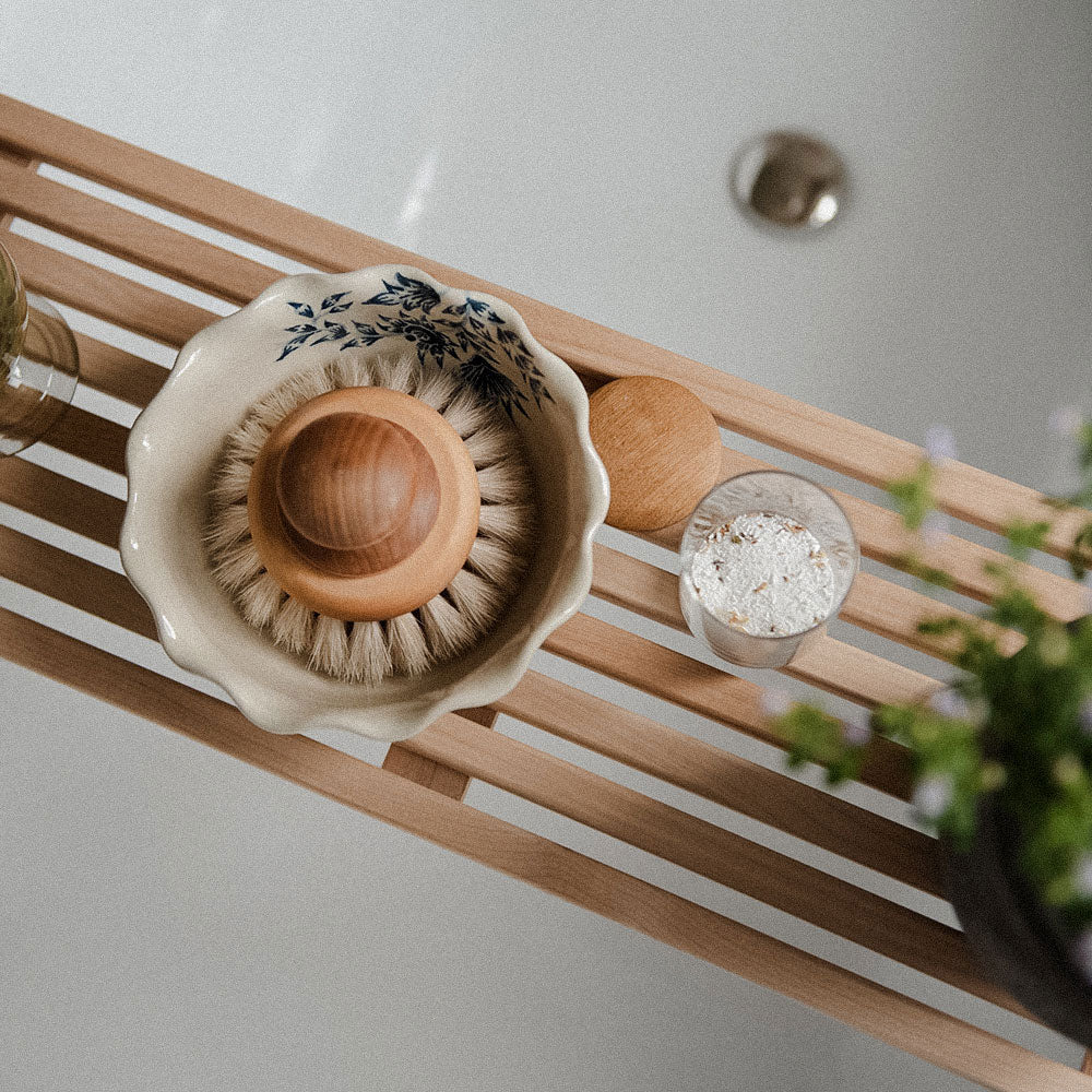 Premium Wooden Bathtub Caddy Tray with Wine Glass Holder & Book Stand - Perfect for Relaxing Bath Time, Spa Days & Self-Care Moments