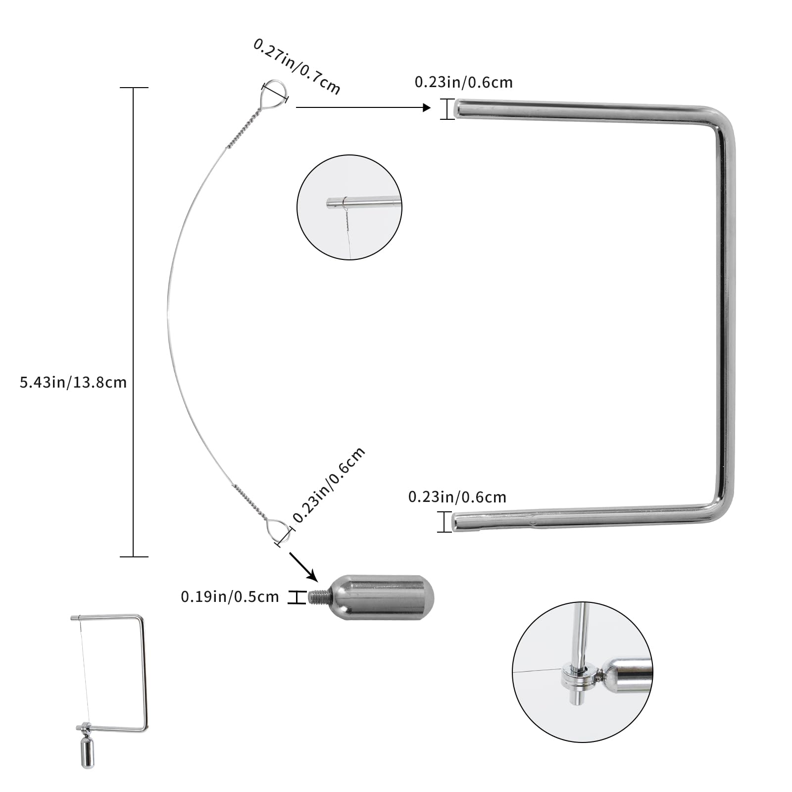 4-Piece Stainless Steel Cheese Slicer Wire Replacement Set for Marble Cheese Boards - Perfect for Cutting Hard Cheeses, Soft Cheeses & Butter - Ideal for Home Kitchens, Delis & Cheese Platter Preparation