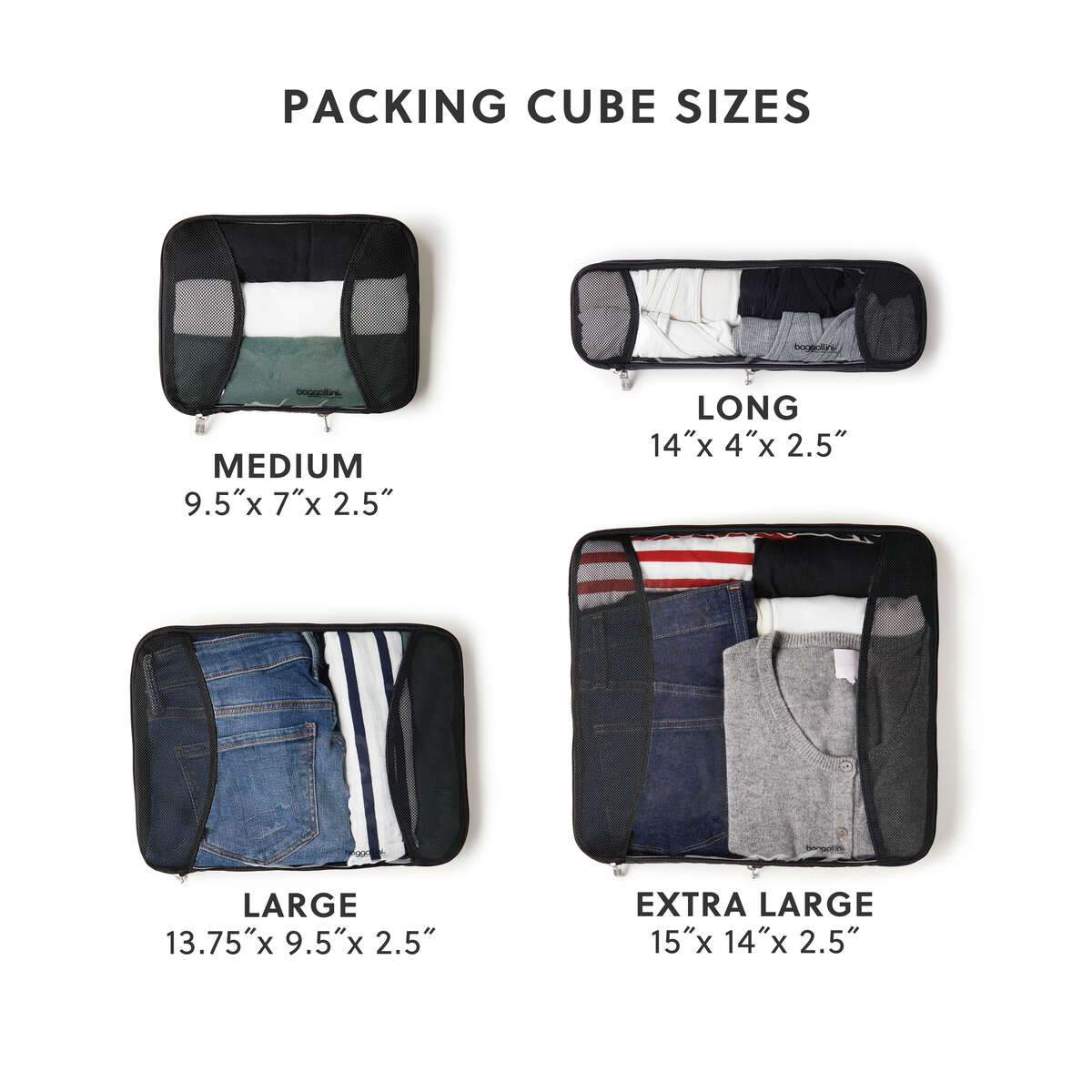 Baggallini Medium Compression Cube - Travel Organizer for Luggage, Suitcase & Backpack - Perfect for Packing Clothes, Accessories & Toiletries on Trips