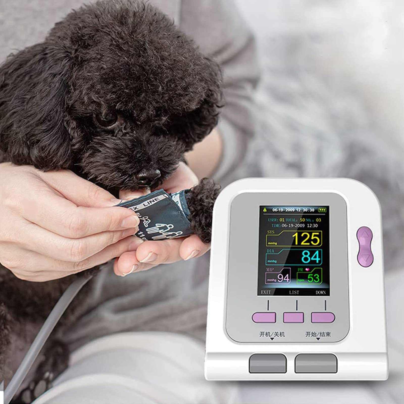 08A-Vet Digital Veterinary Blood Pressure Monitor - Automatic Upper Arm BP Monitor for Dogs, Cats & Pets | Accurate Animal Care Equipment with 3 Cuffs | Perfect for Vet Clinics, Home Pet Care & Emergency Use