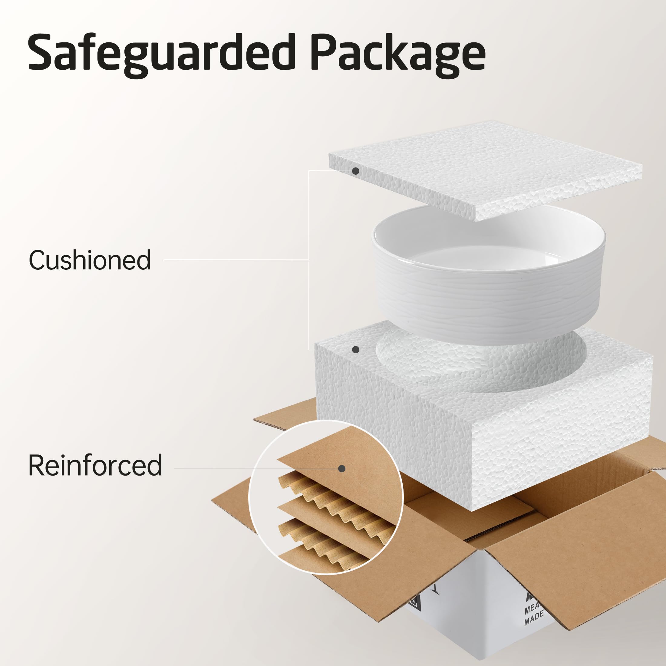 KES 15.8 Inch Round White Ceramic Vessel Sink for Bathroom Vanity - Above Counter RV Countertop Bowl (BVSC138) - Perfect for Modern Home, Hotel & RV Bathroom Renovations