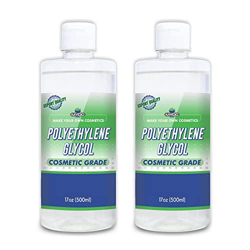 Premium PEG-400 Polyethylene Glycol (500ml x 2 Pack) - USP Grade Multi-Purpose Excipient for DIY Soap, Shampoo, Lotion & Cosmetic Formulations | Skin Moisturizer, Hair Care & Body Cream Base | Ideal for Homemade Beauty Products & Personal Care Recipes