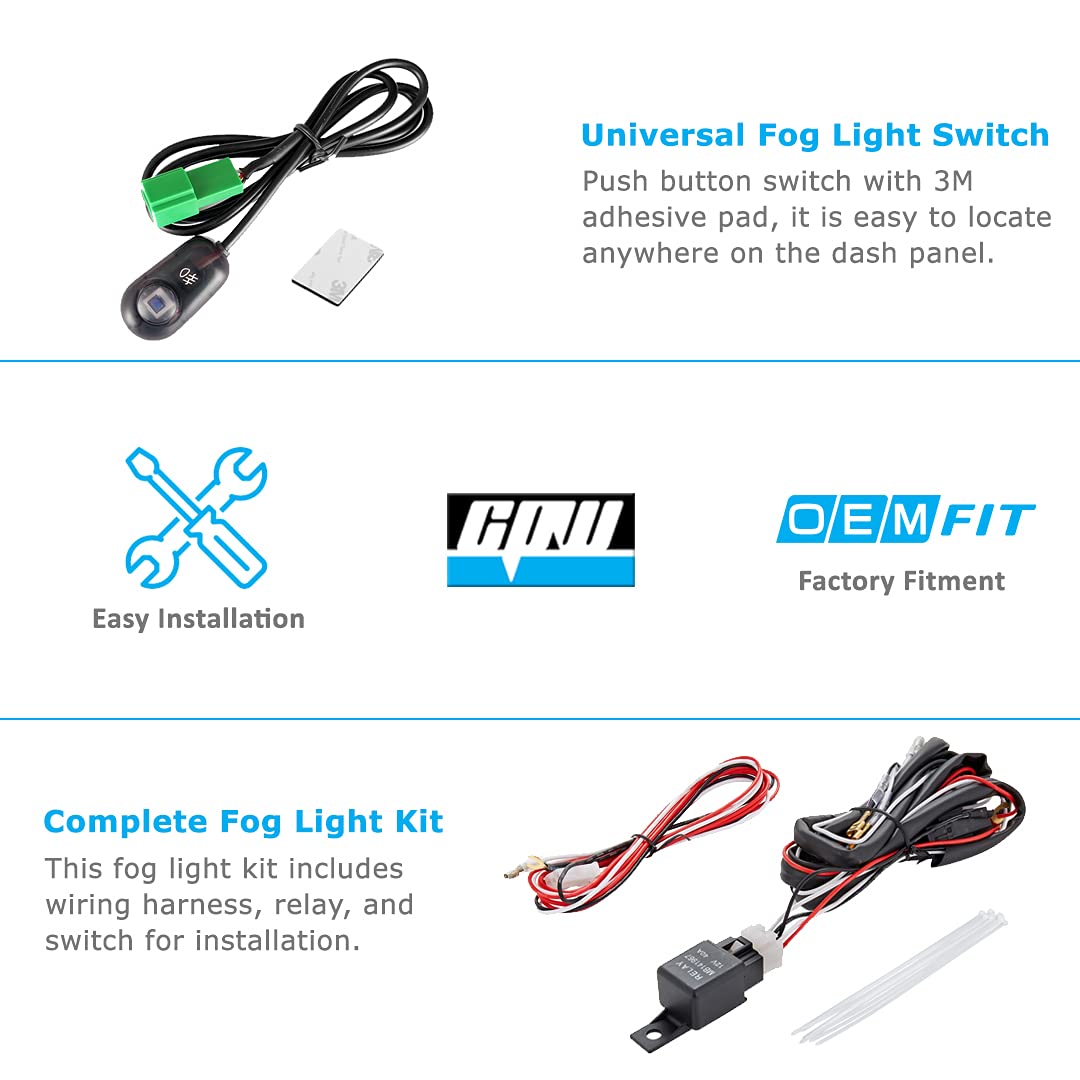 CPW Fog Lights Assembly Replacement Kit for 2017-2020 Chevrolet Trax - Includes Fog Lamps, Switch & Wiring Harness | Perfect for Night Driving & Off-Road Adventures