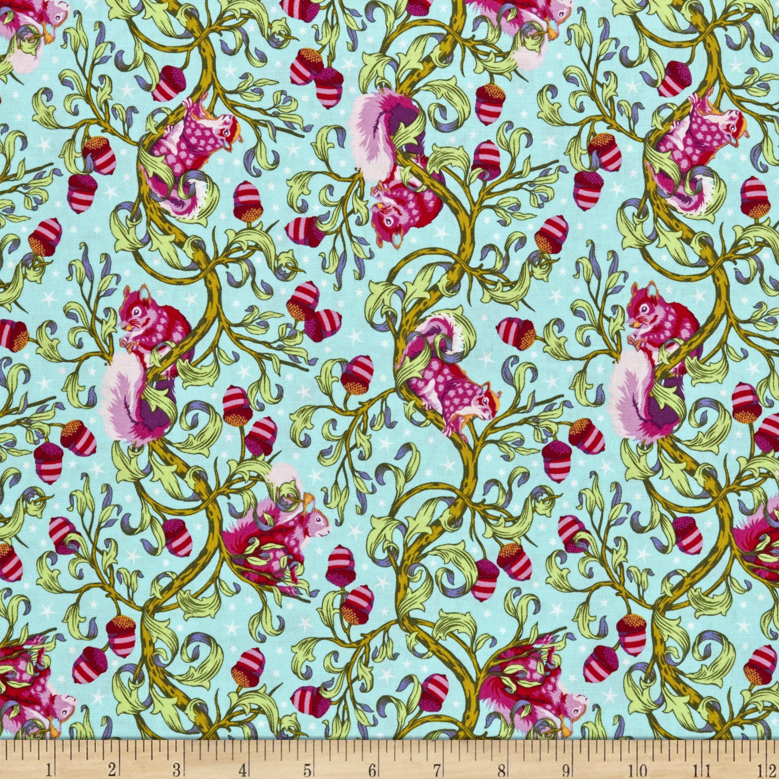 Tula Pink Tiny Beasts Oh Nuts Glimmer Fabric by The Yard - Premium Cotton Quilting Fabric for DIY Crafts, Quilting, and Sewing Projects