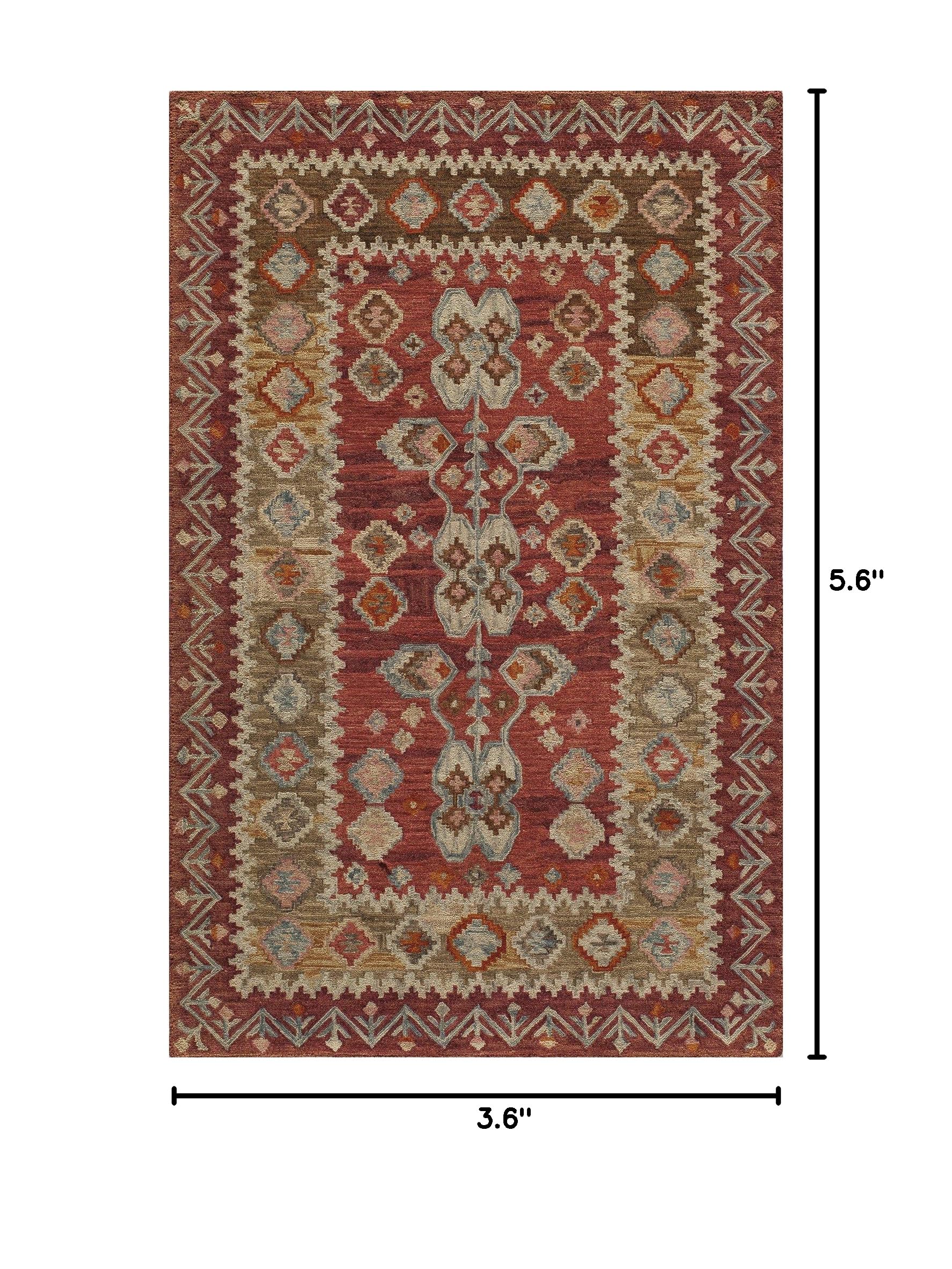 Momeni Rugs TANGITAN-1RED3656 Tangier Collection Area Rug 3'6