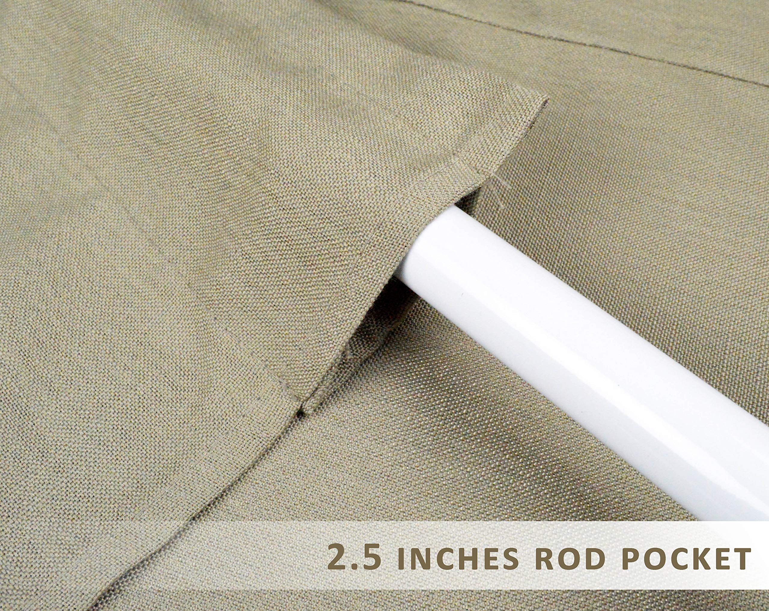 Aiking Home 2-Panel Polyester Kitchen Curtains - 28x24 Inch Solid Taupe Window Treatments with 2.5